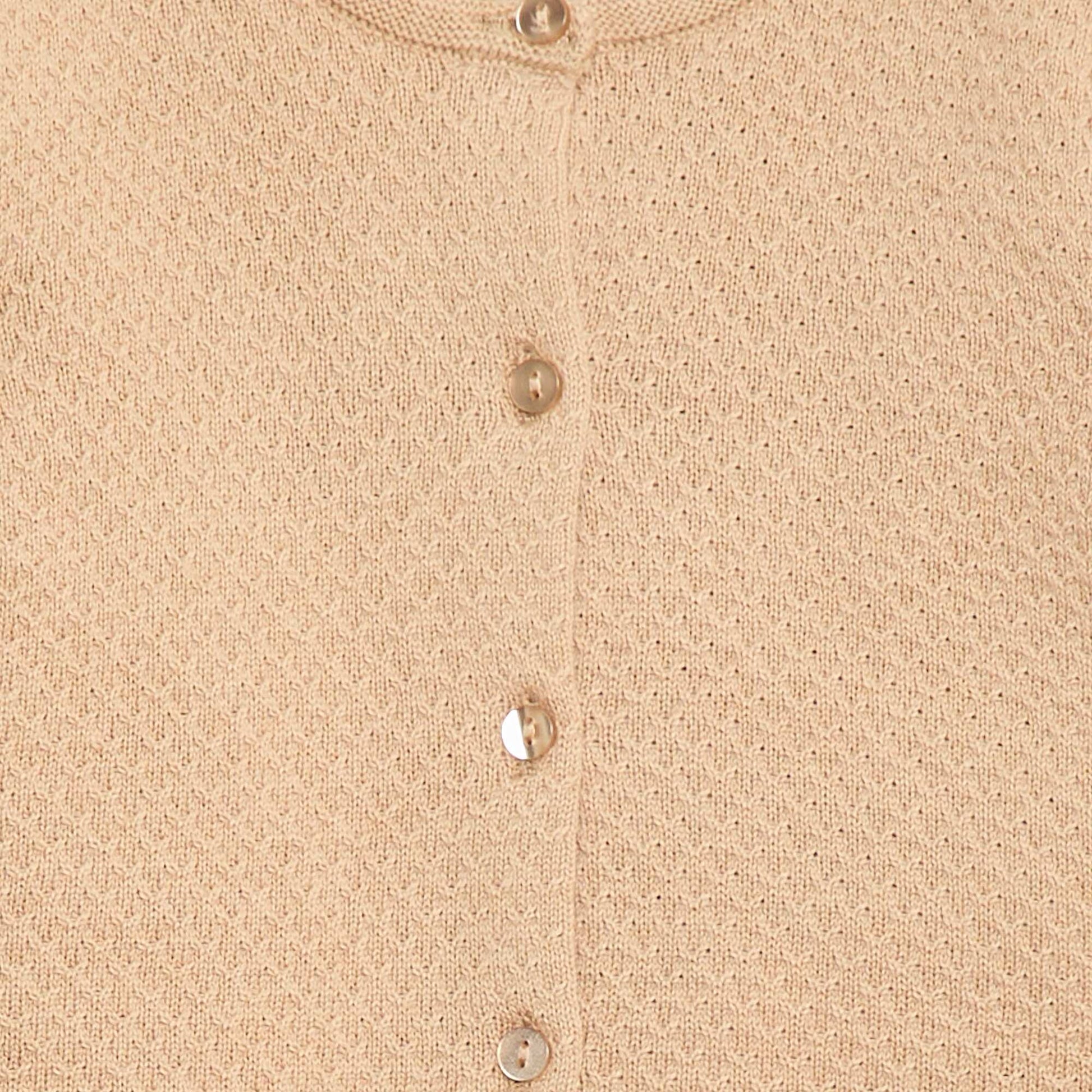 Gilet en point mousse uni BEIGE