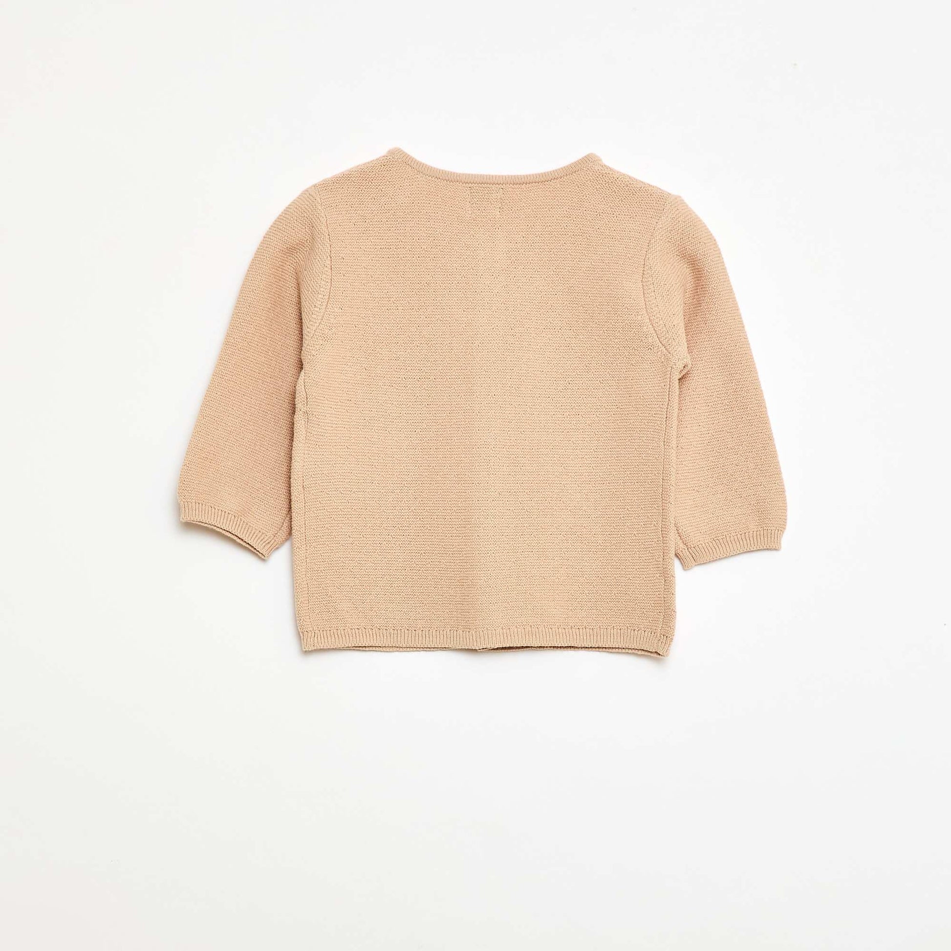 Gilet en maille fantaisie ajourée BEIGE