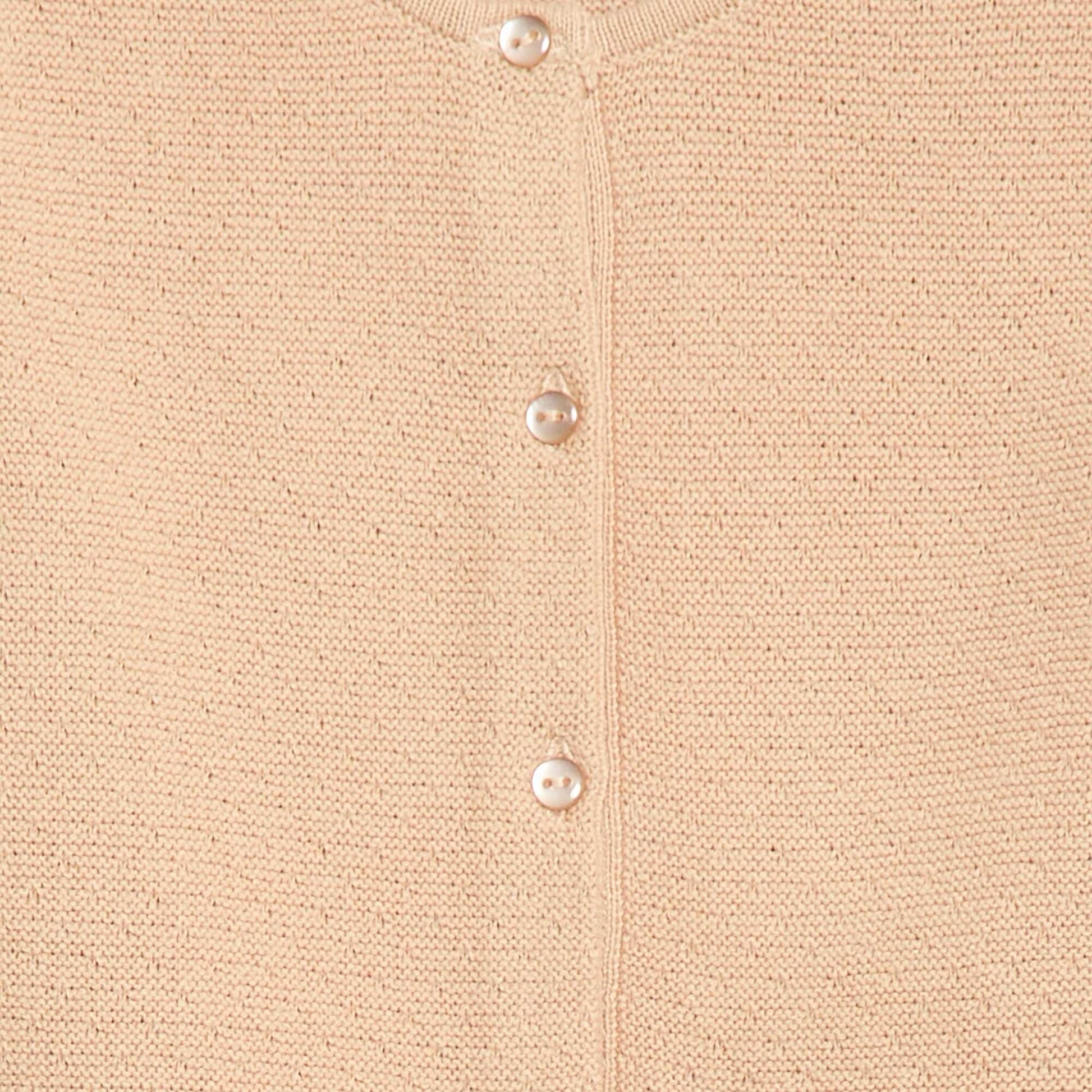 Gilet en maille fantaisie ajourée BEIGE