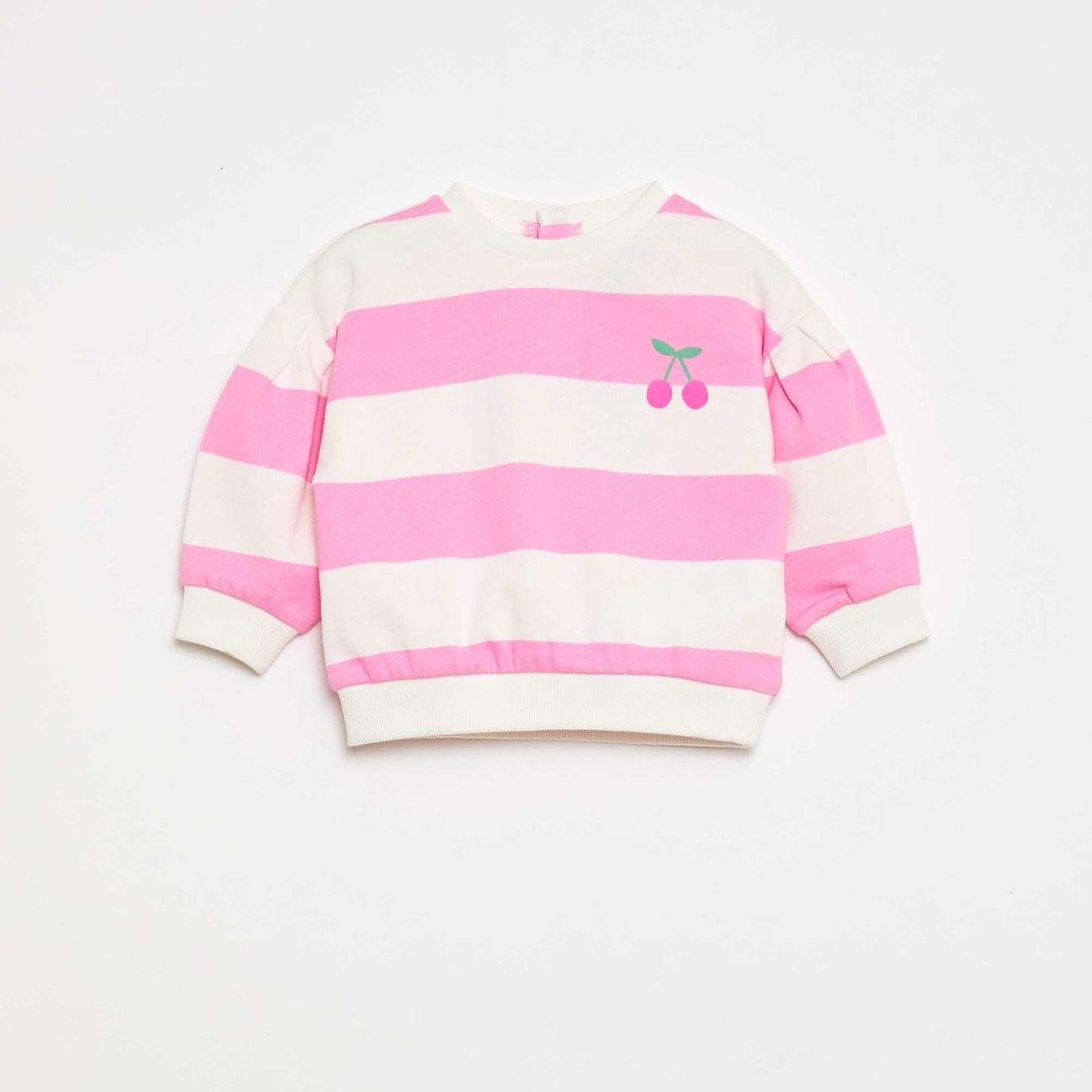 Sweat col rond en molleton léger à motif ROSE