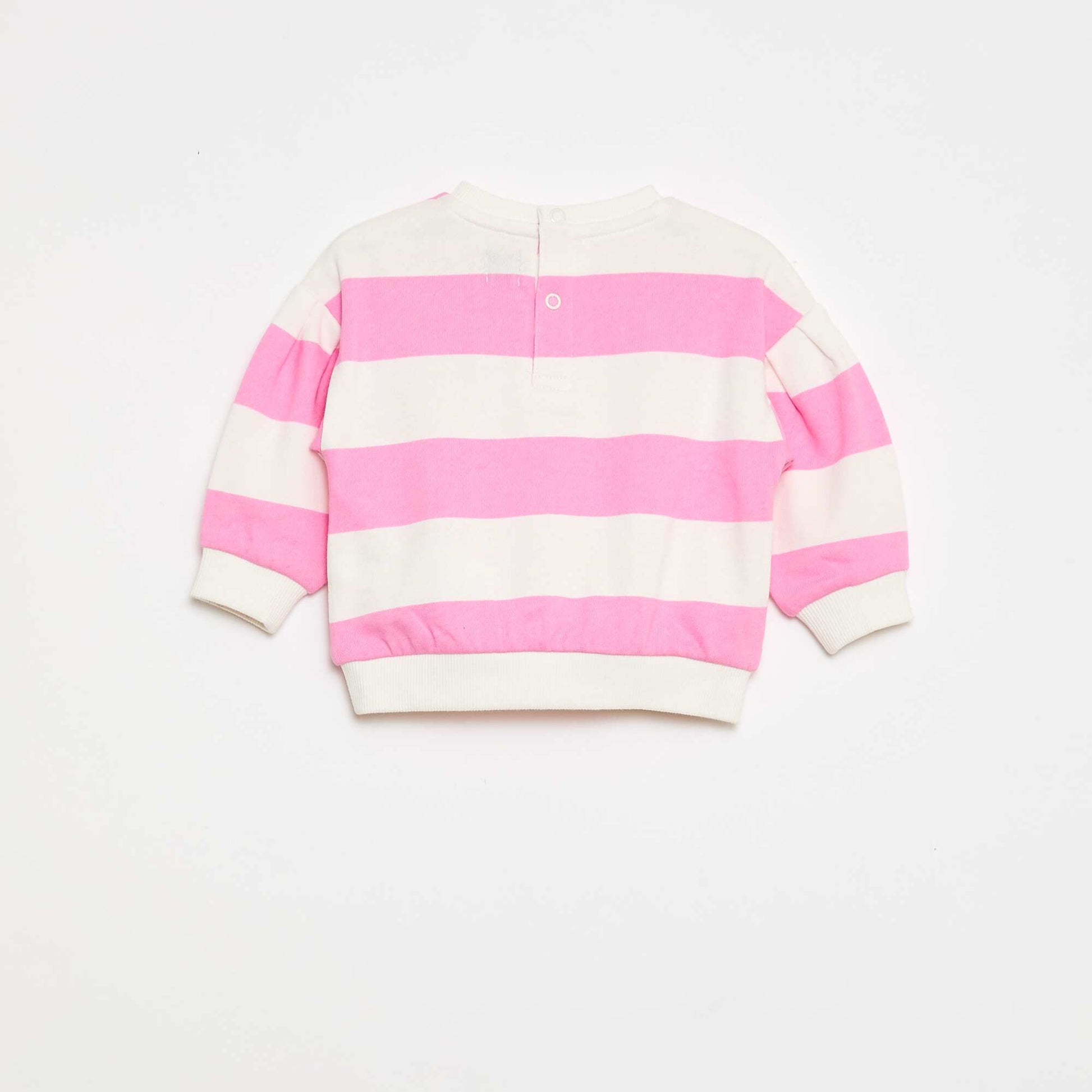 Sweat col rond en molleton léger à motif ROSE