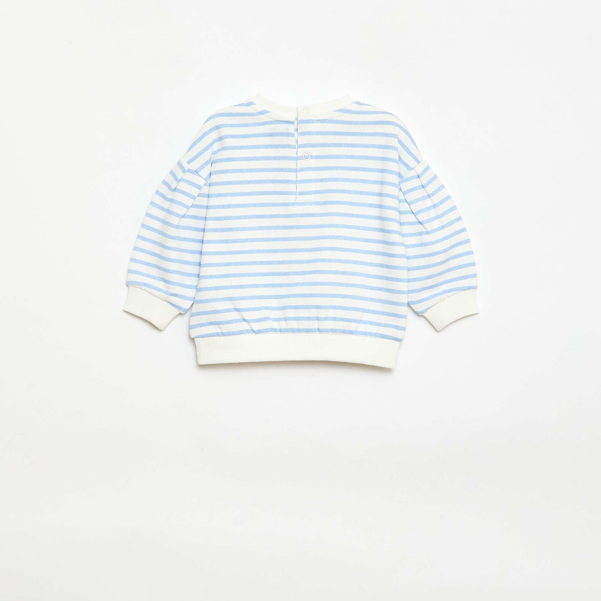Sweat col rond en molleton léger à motif BLANC
