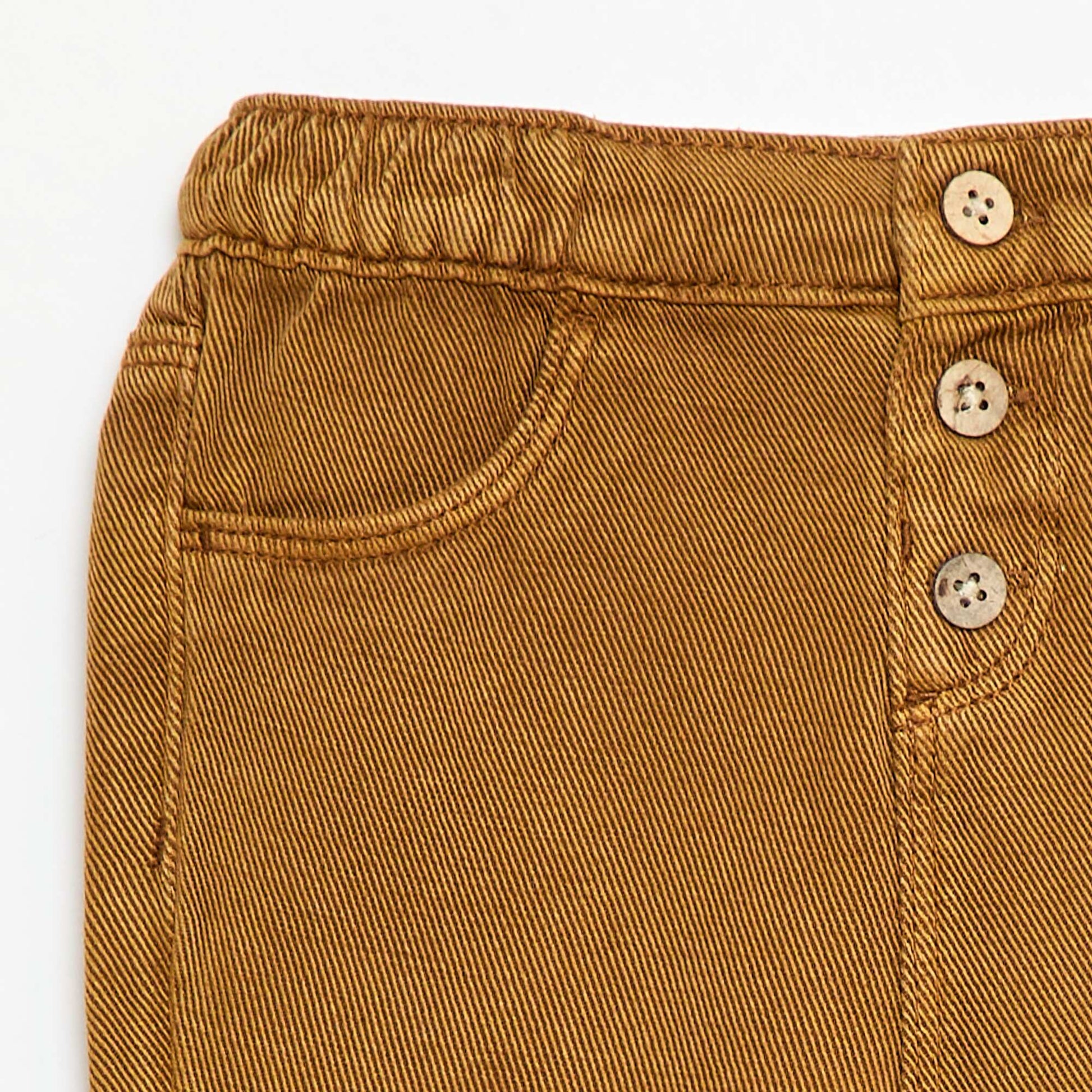 Pantalon uni en matière douce avec coupe relax fit MARRON