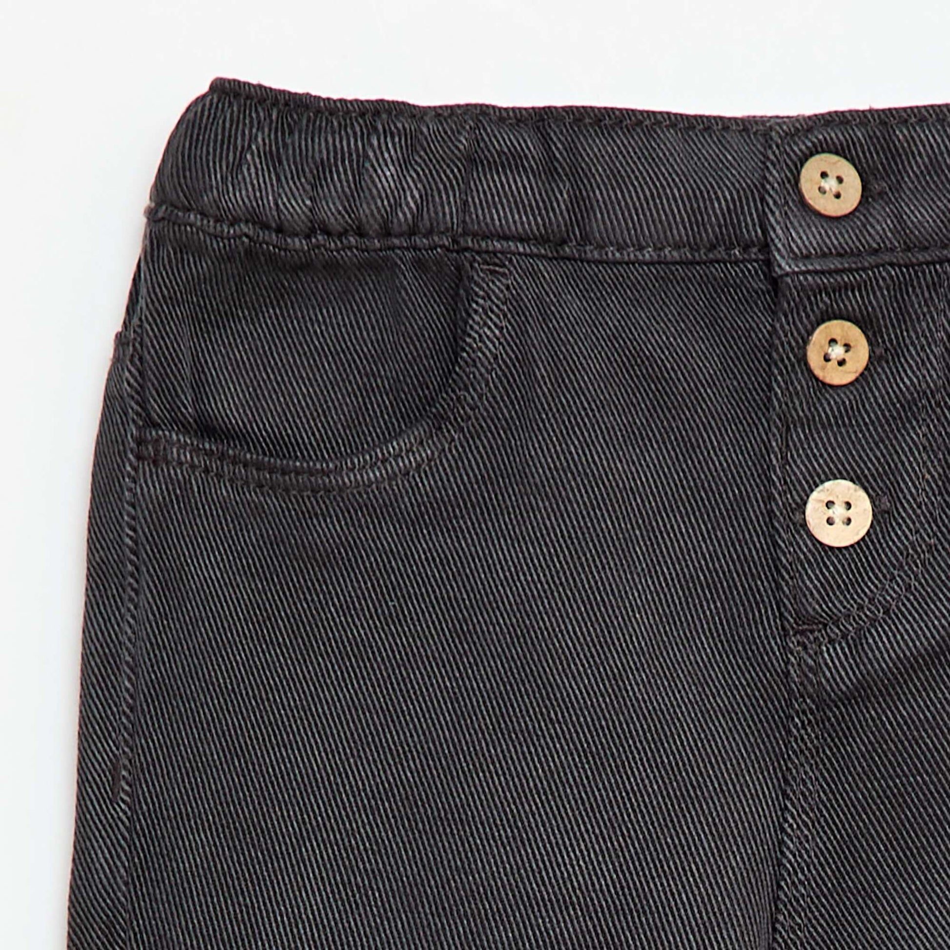 Pantalon uni en matière douce avec coupe relax fit NOIR