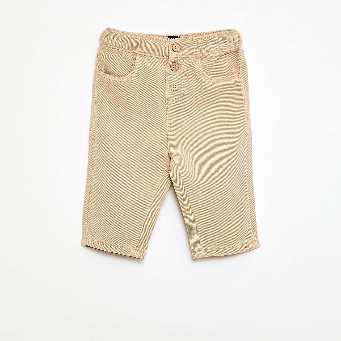 Pantalon uni en matière douce avec coupe relax fit BEIGE