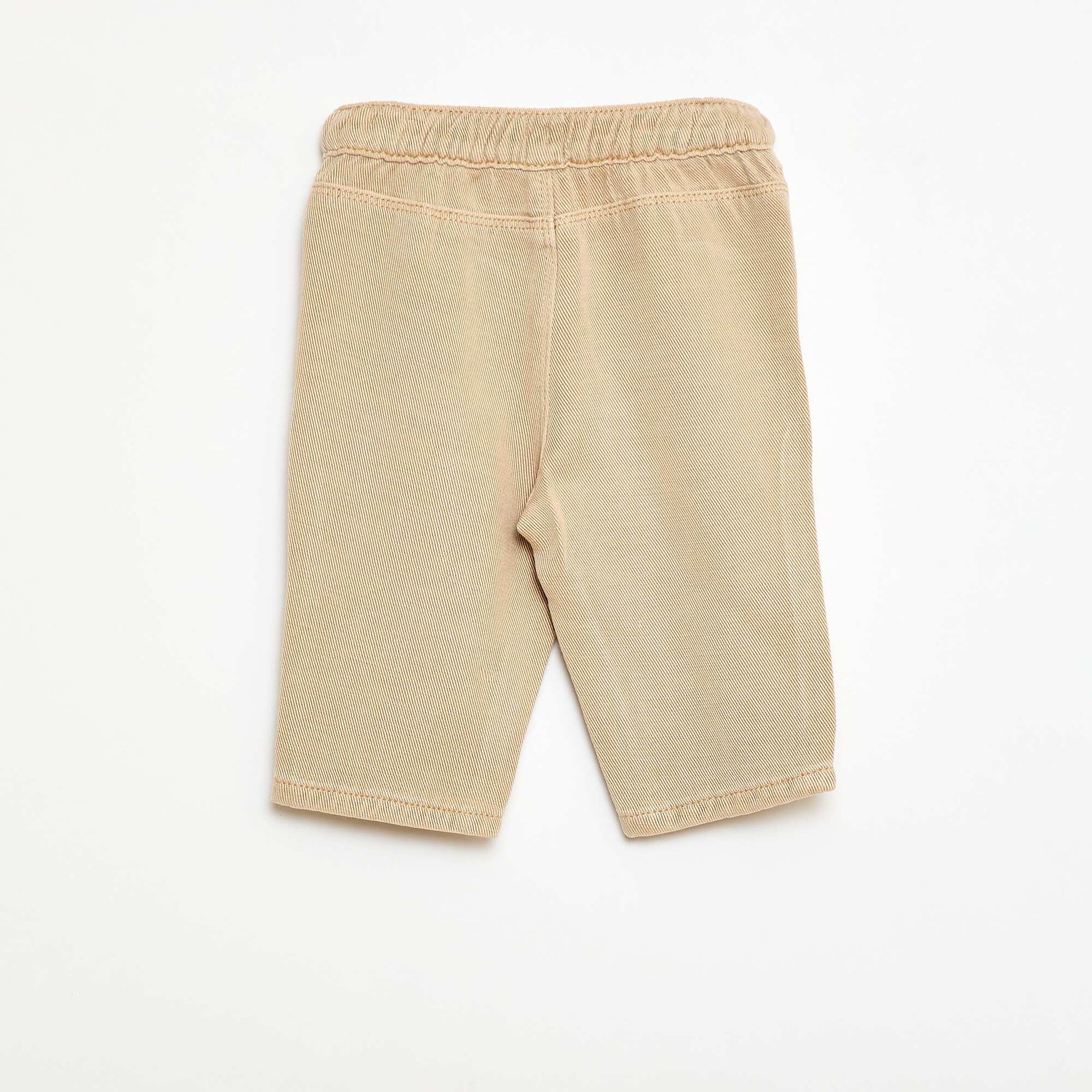 Pantalon uni en matière douce avec coupe relax fit BEIGE