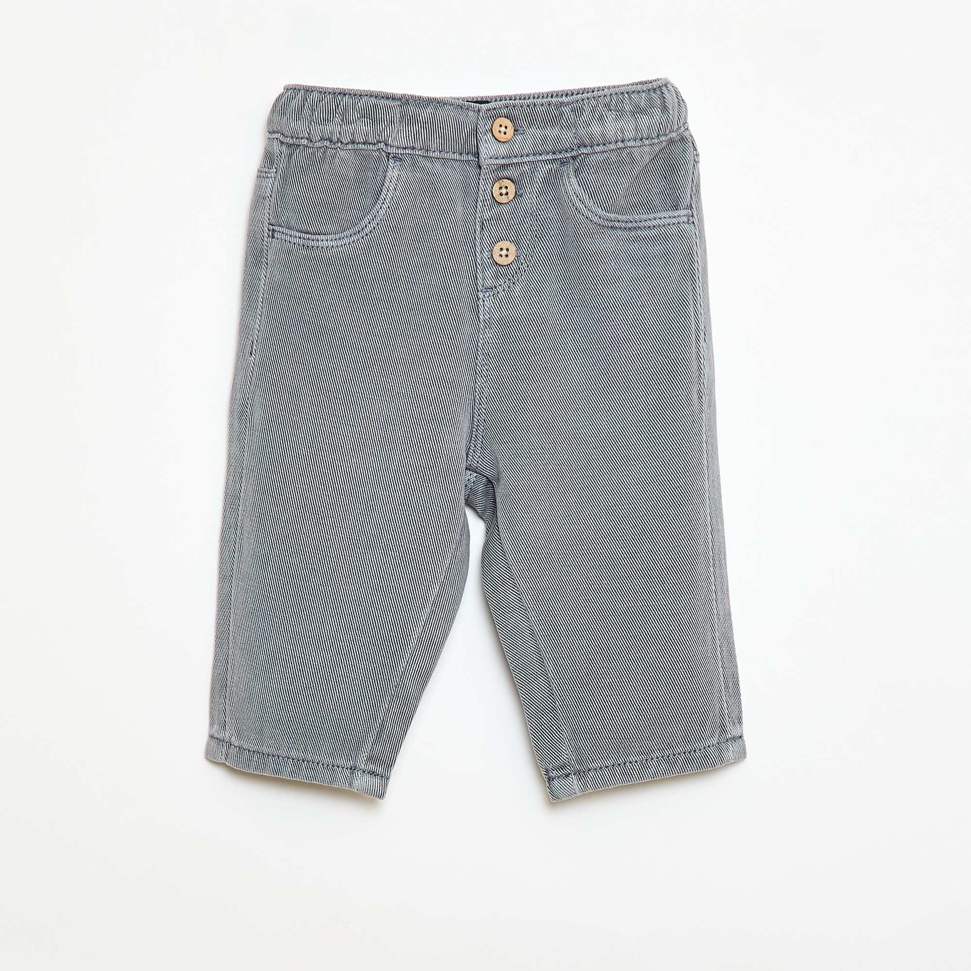 Pantalon uni en matière douce avec coupe relax fit BLEU