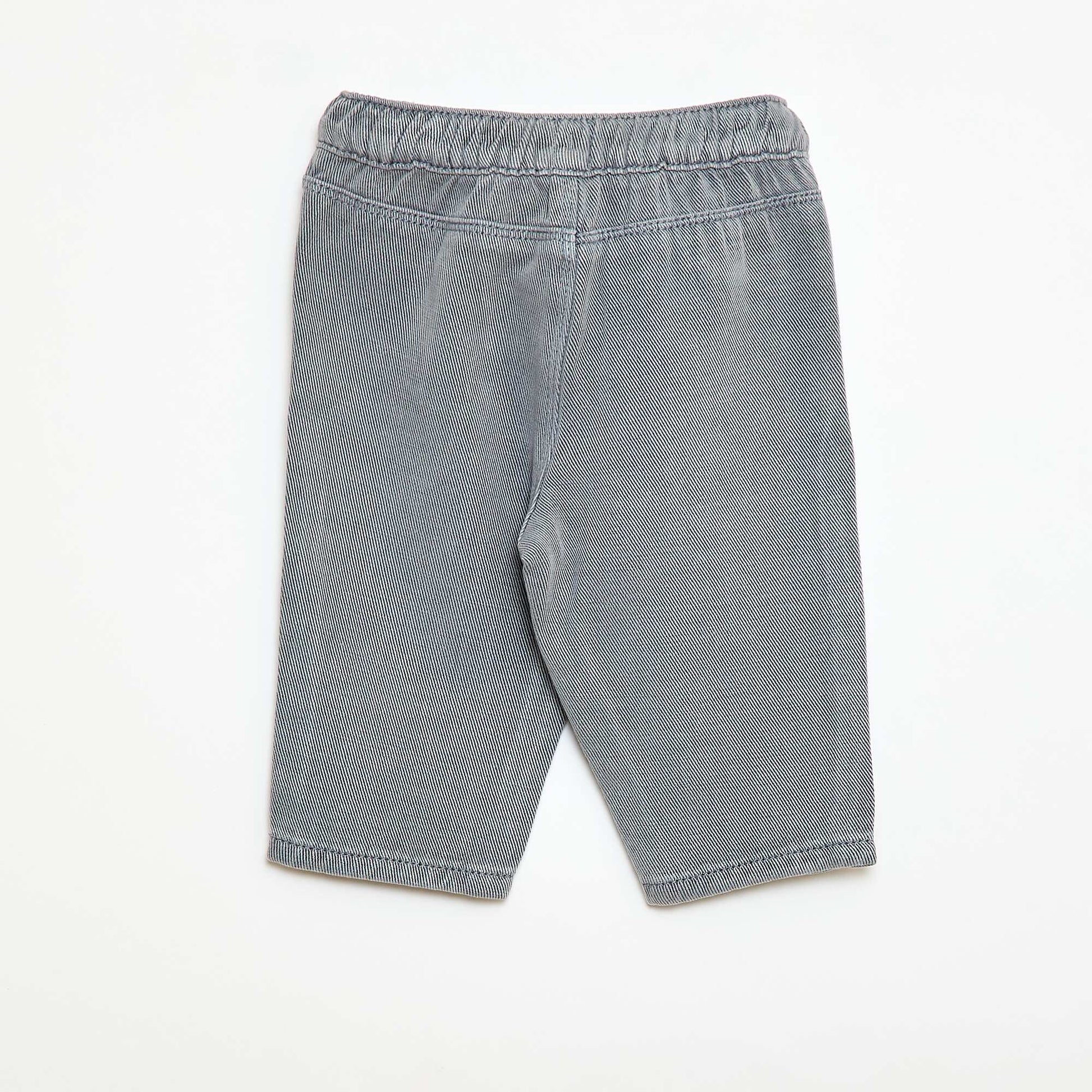 Pantalon uni en matière douce avec coupe relax fit BLEU