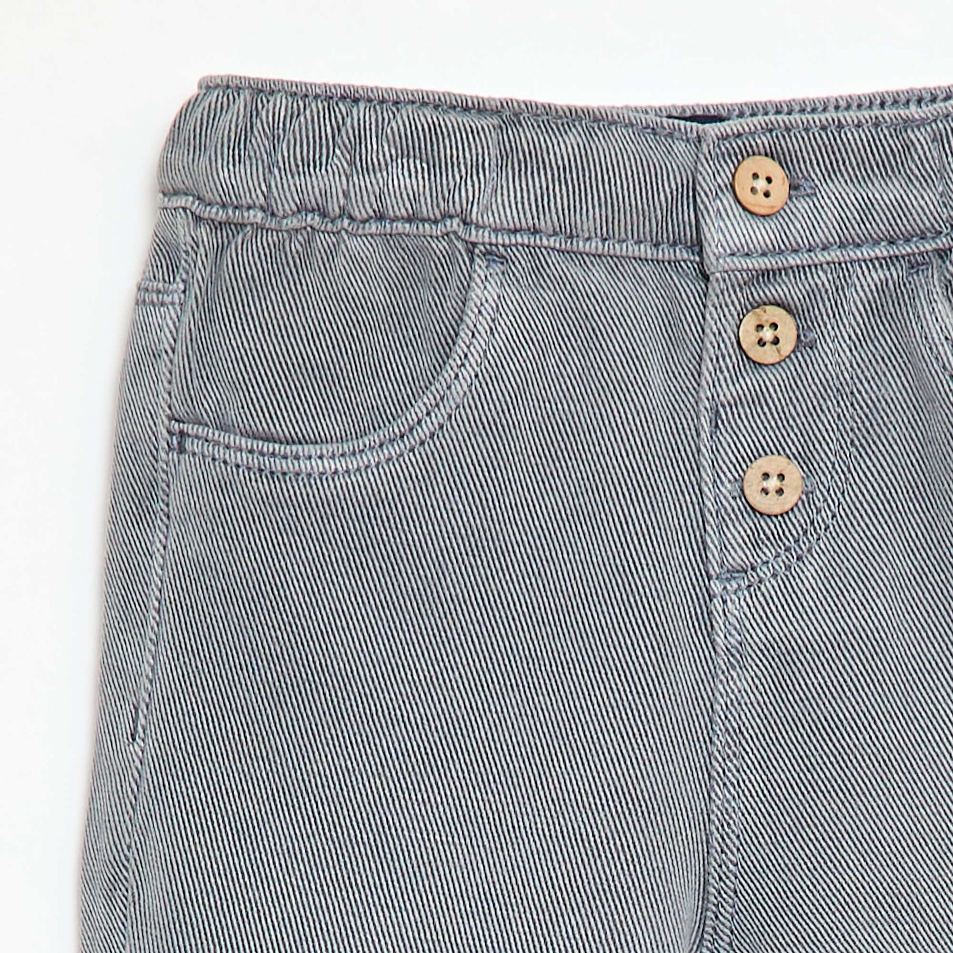 Pantalon uni en matière douce avec coupe relax fit BLEU
