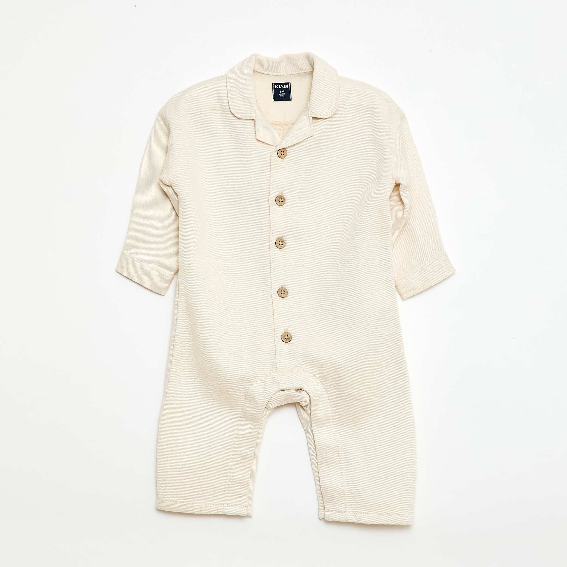 Combinaison longue avec col chemise relax fit BLANC