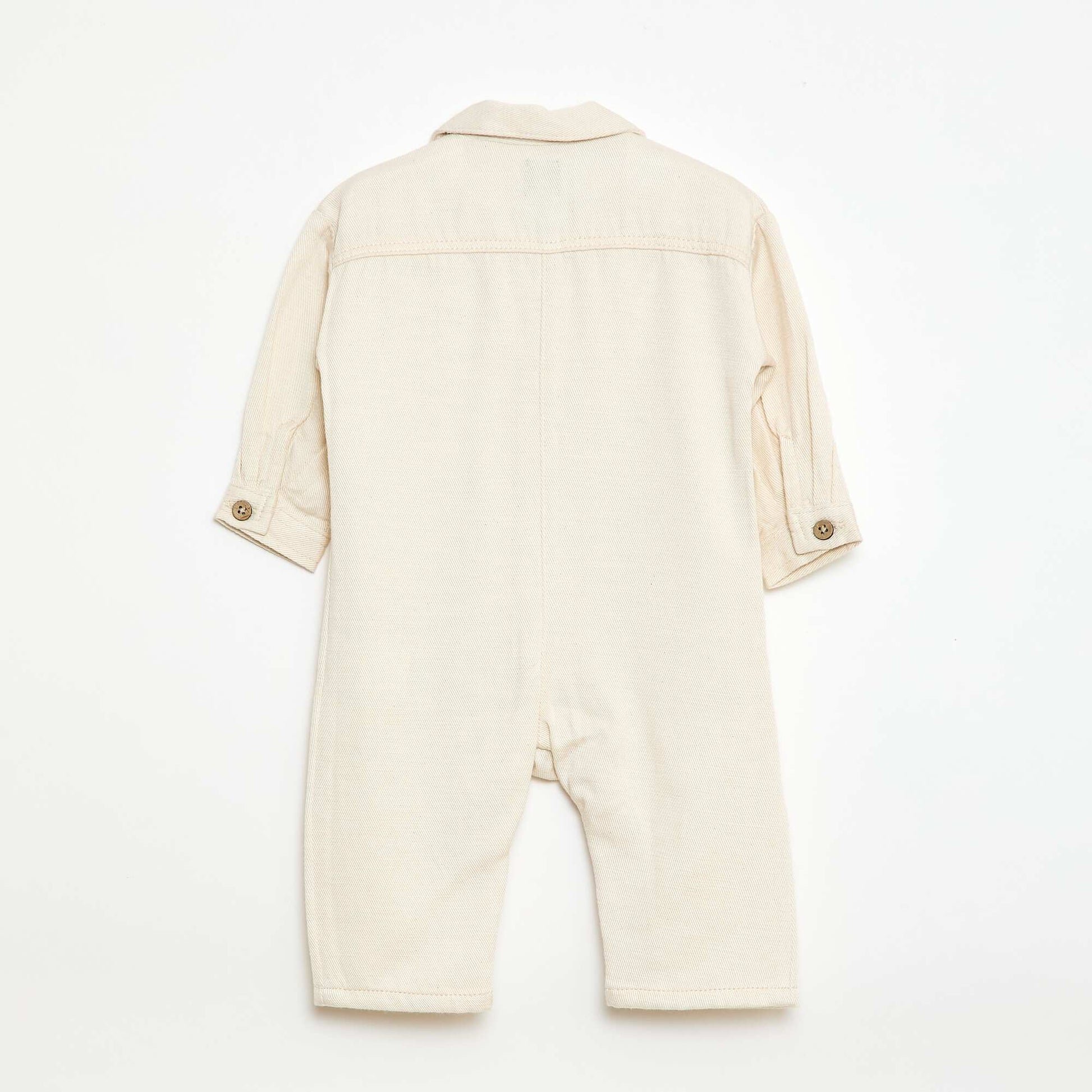 Combinaison longue avec col chemise relax fit BLANC