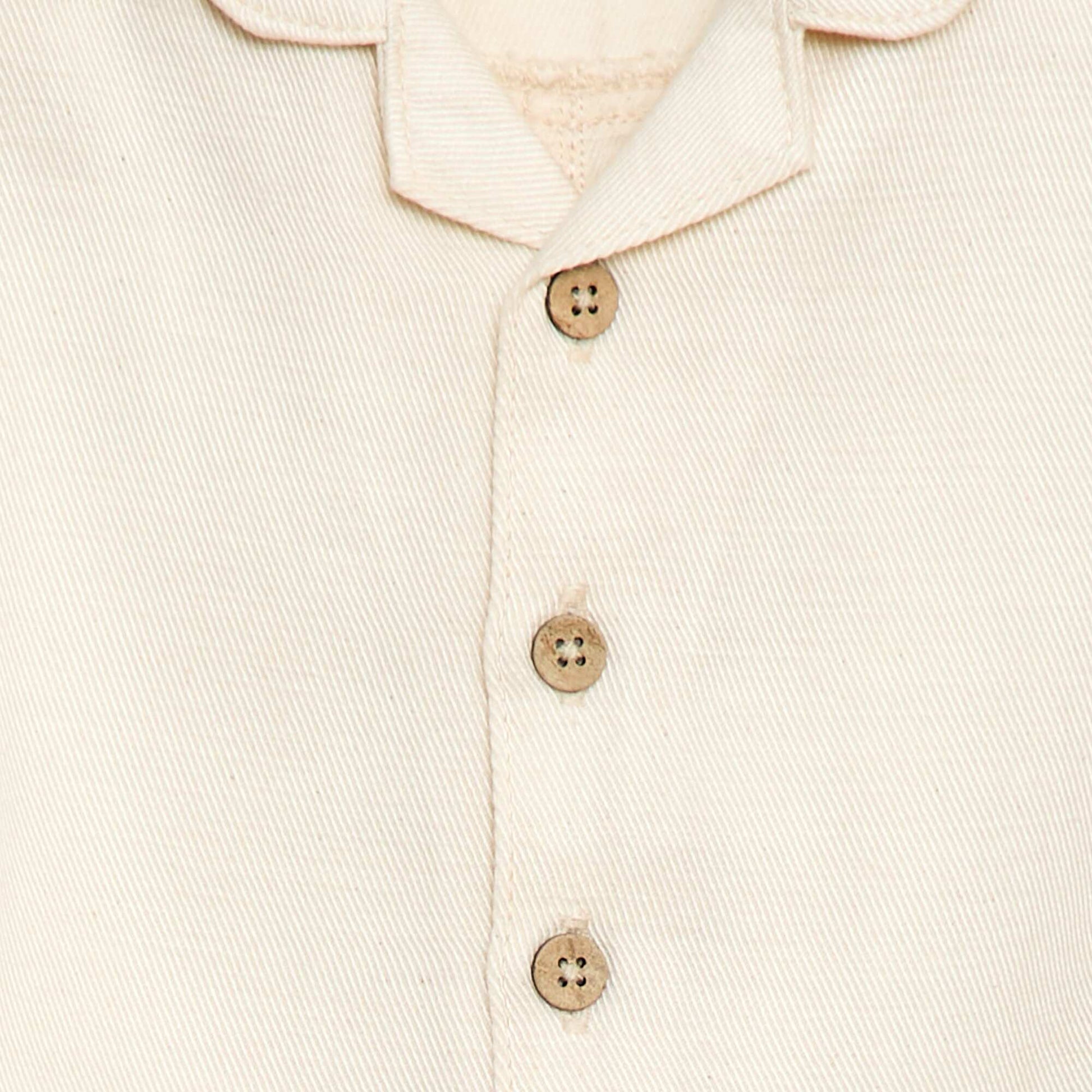 Combinaison longue avec col chemise relax fit BLANC