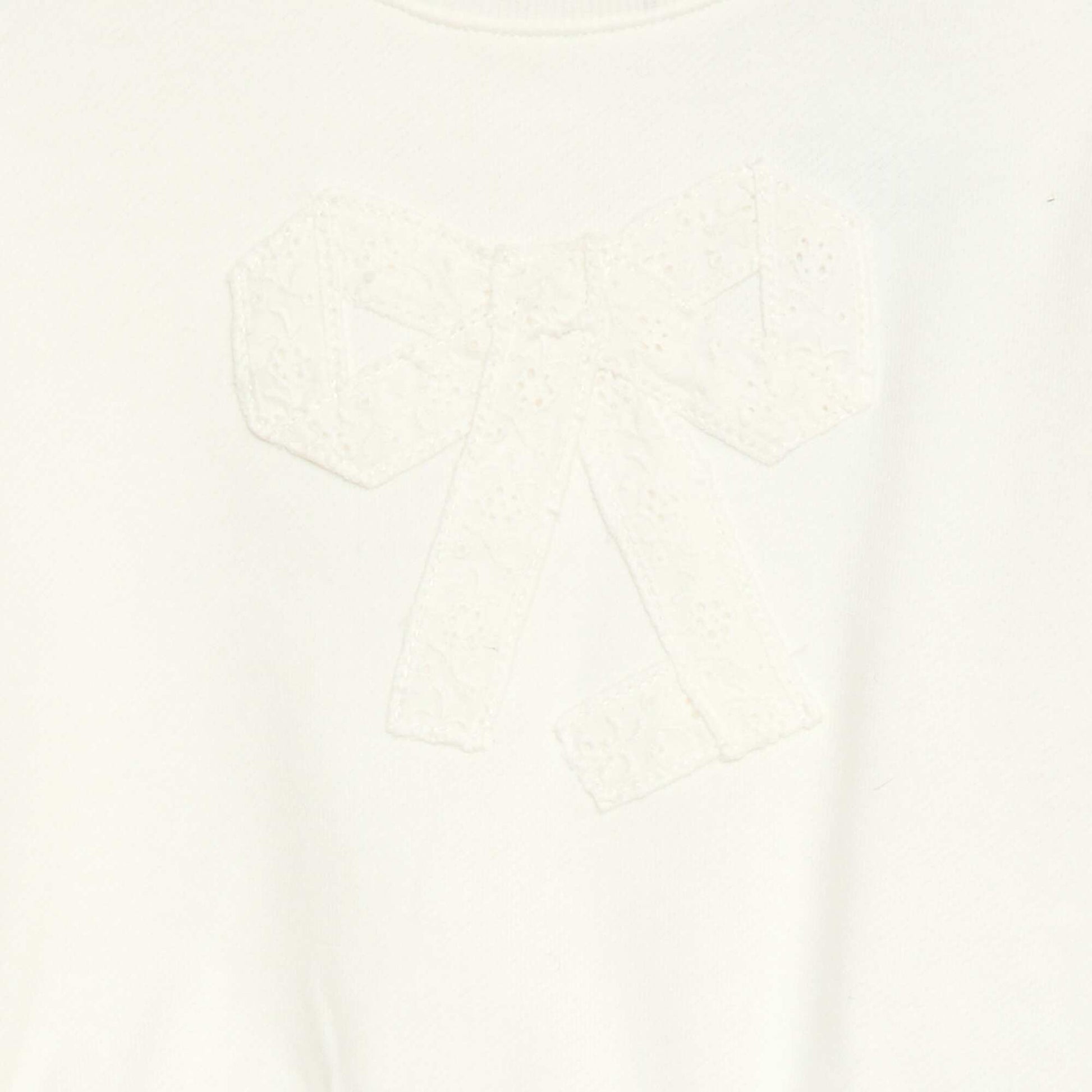 Sweat-shirt en coton avec animation sur le devant BLANC