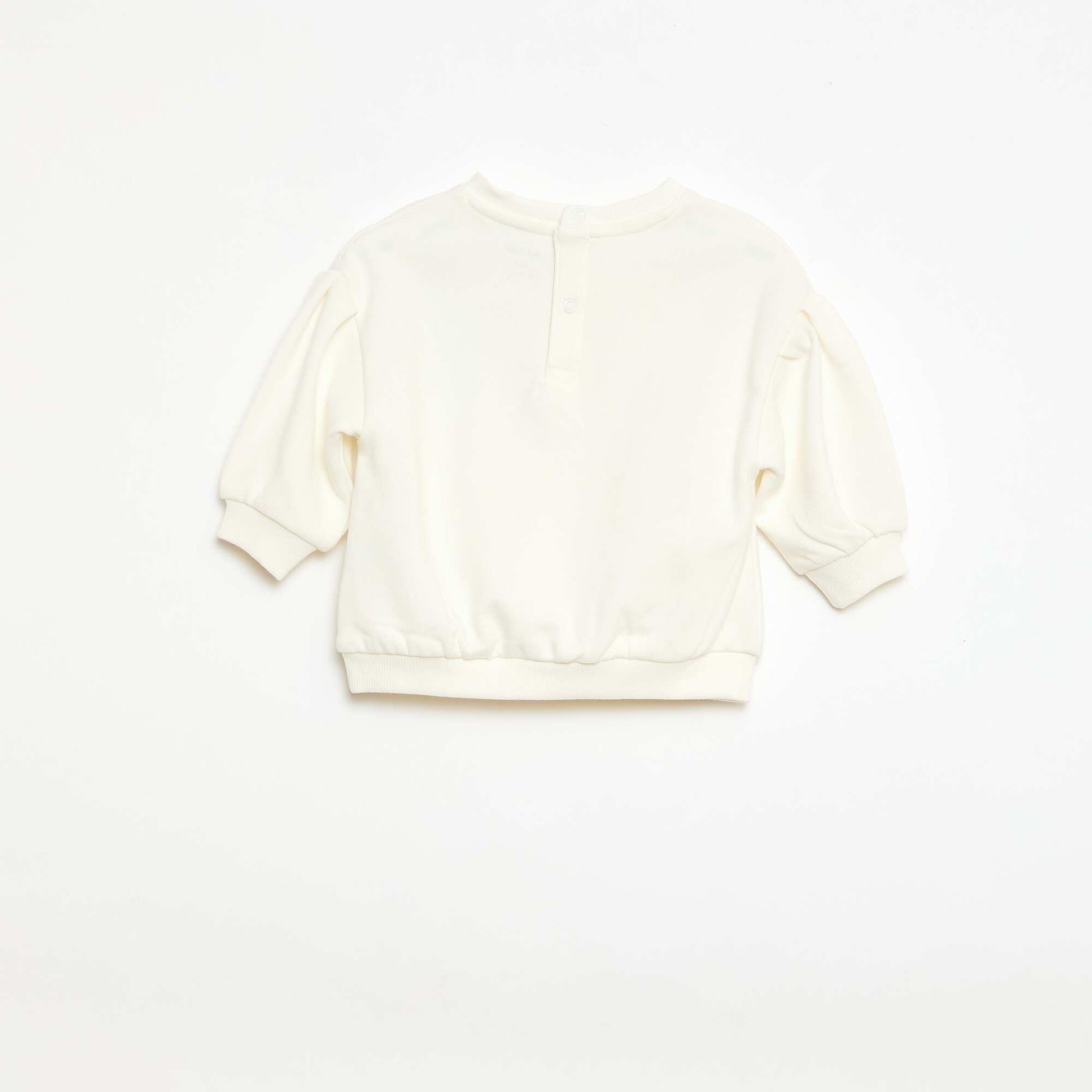 Sweat-shirt en coton avec animation sur le devant BLANC