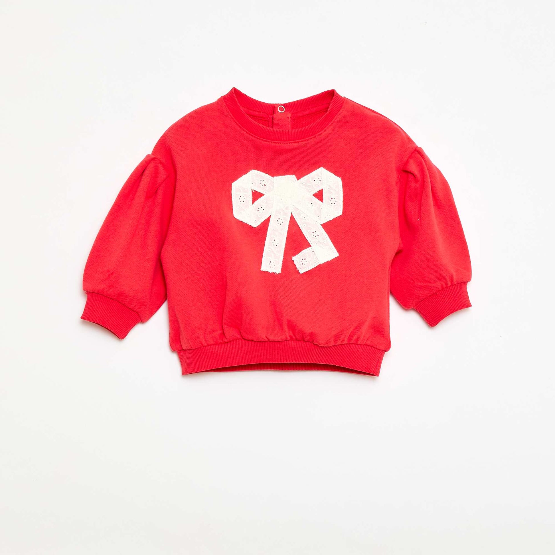 Sweat-shirt en coton avec animation sur le devant ROUGE