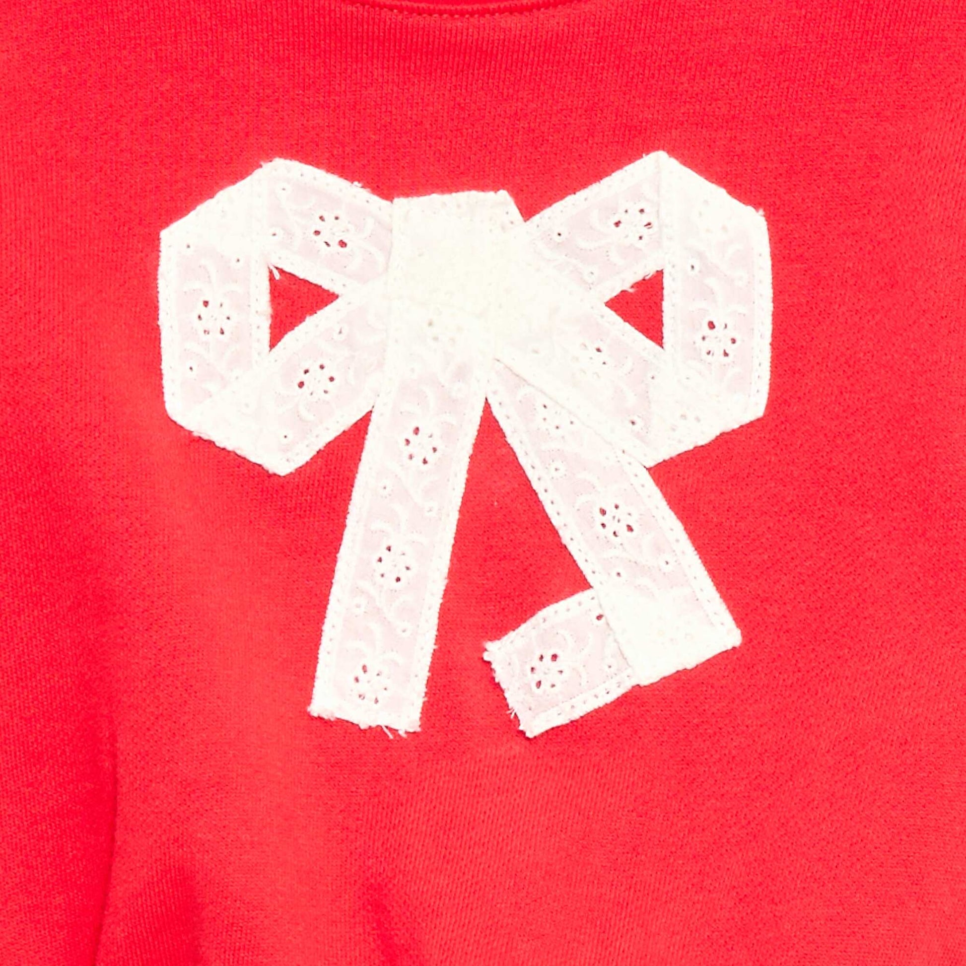 Sweat-shirt en coton avec animation sur le devant ROUGE