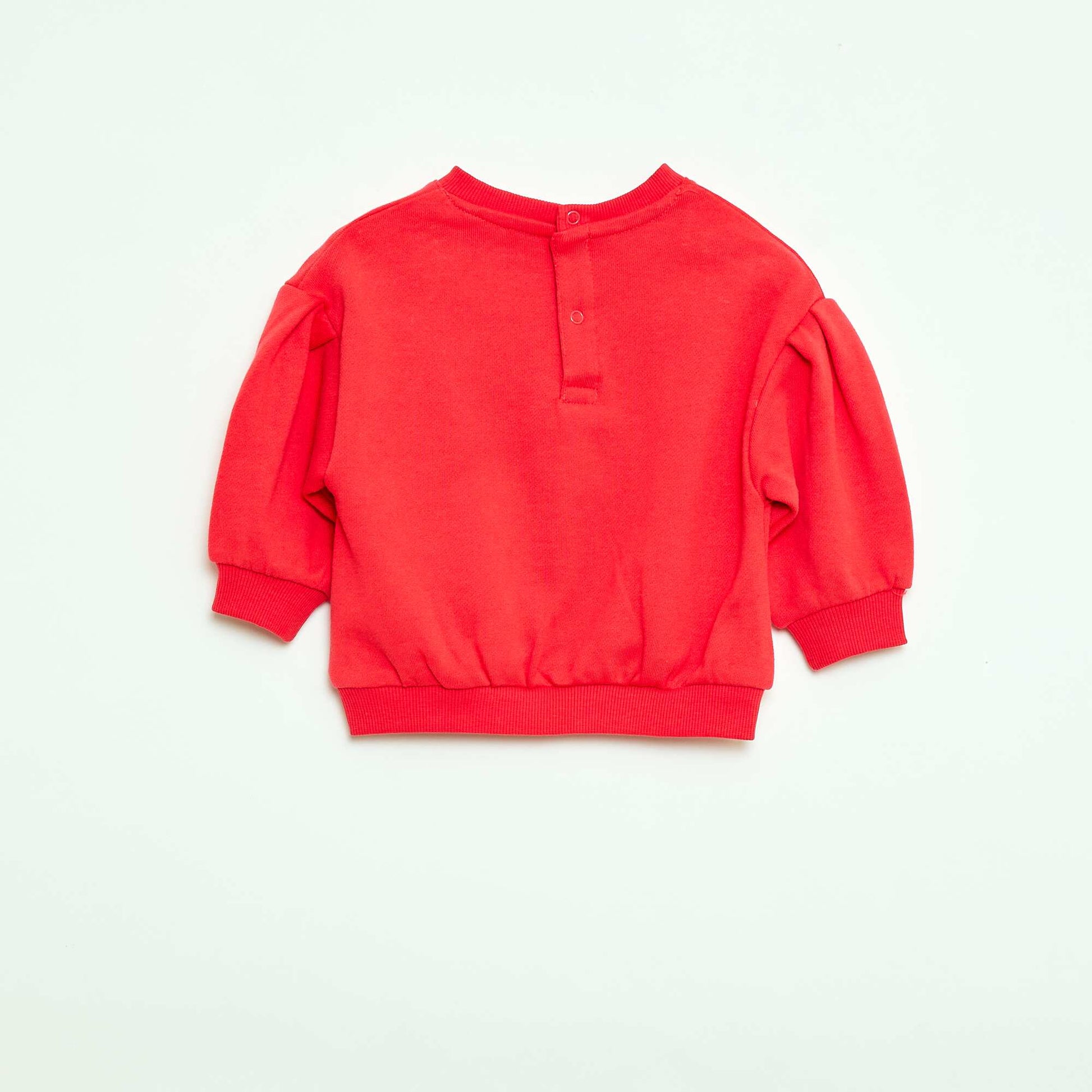 Sweat-shirt en coton avec animation sur le devant ROUGE