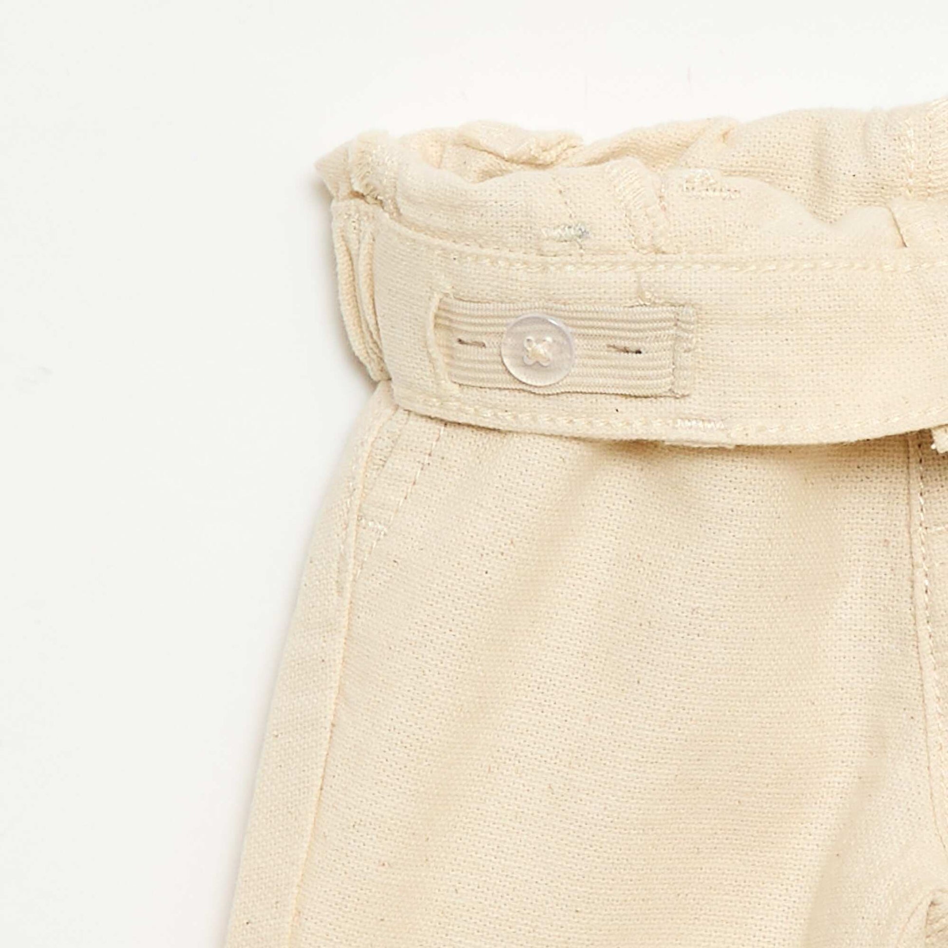 Pantalon chino en lin mélangé avec bretelles BLANC