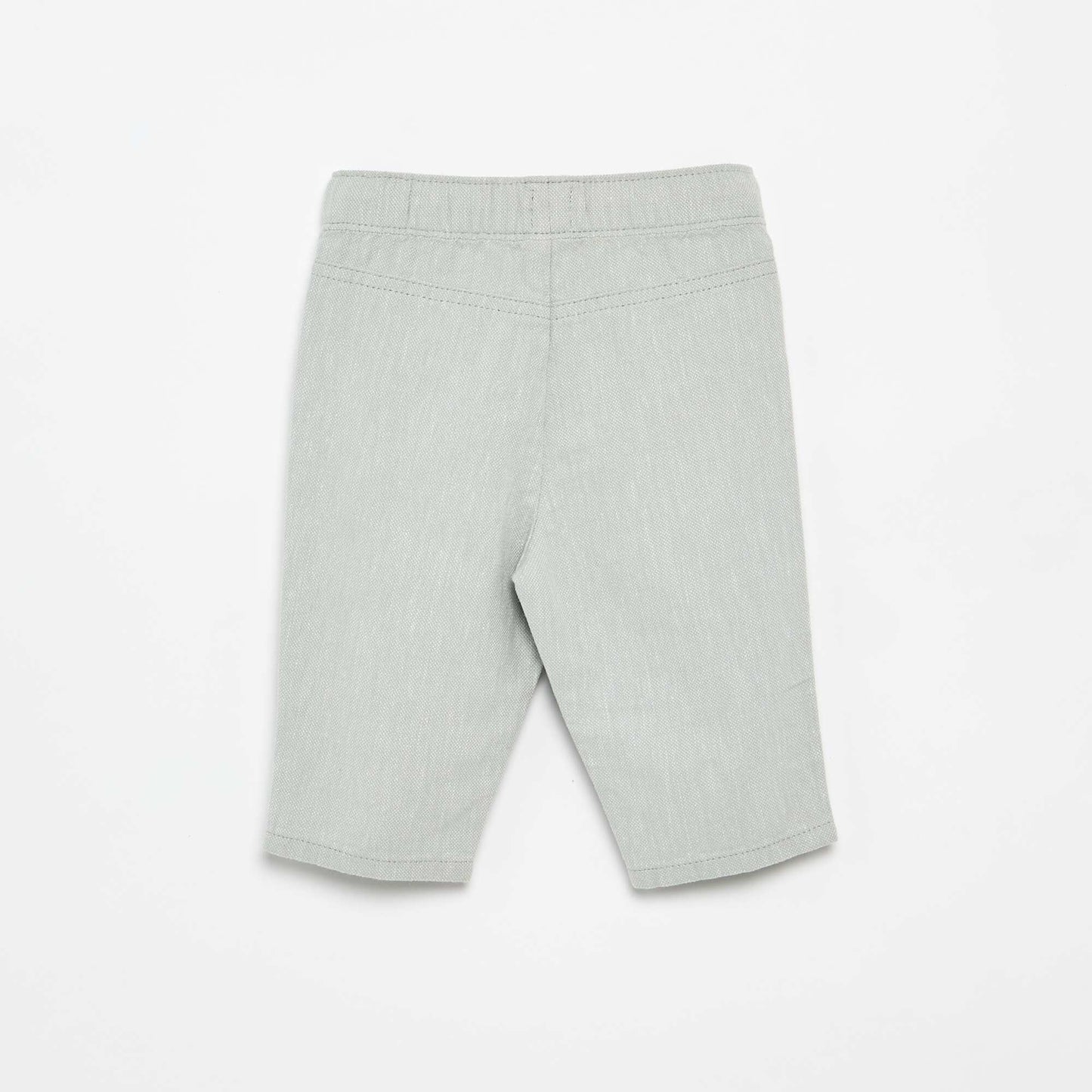 Pantalon bleu uni en lin mélangé BLEU