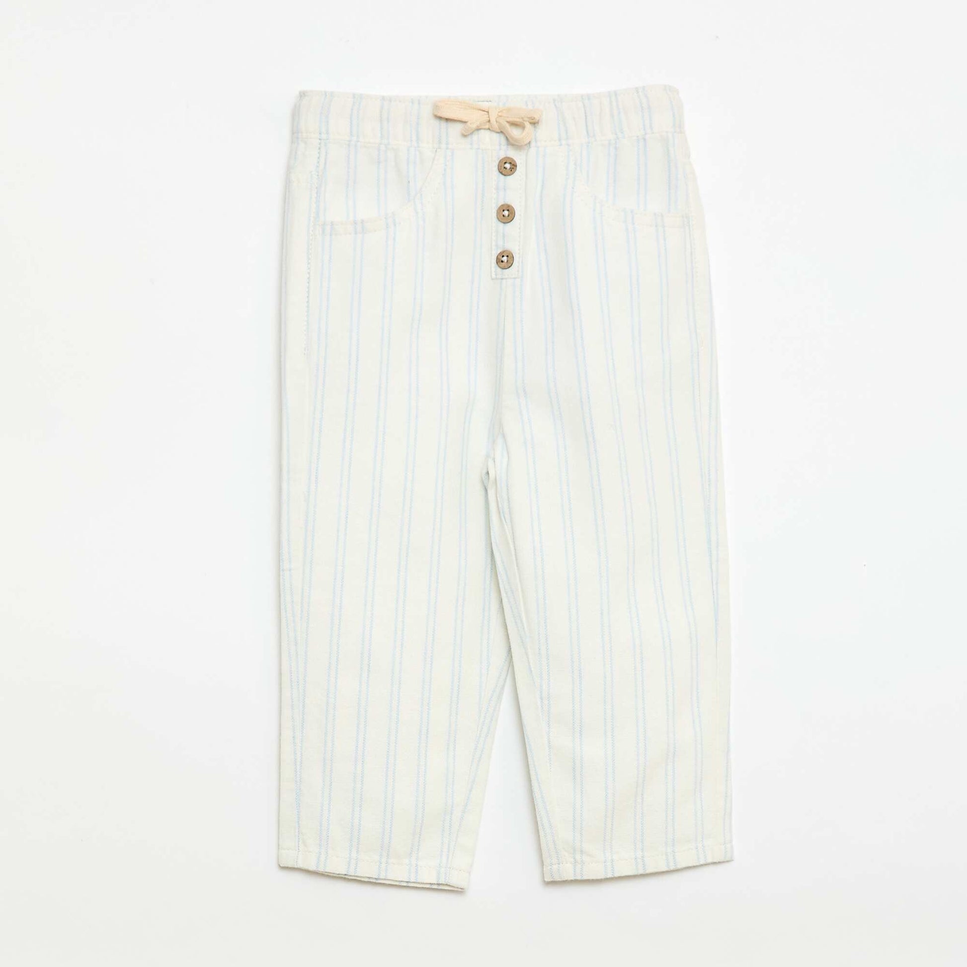 Pantalon blanc avec fines rayures BLANC