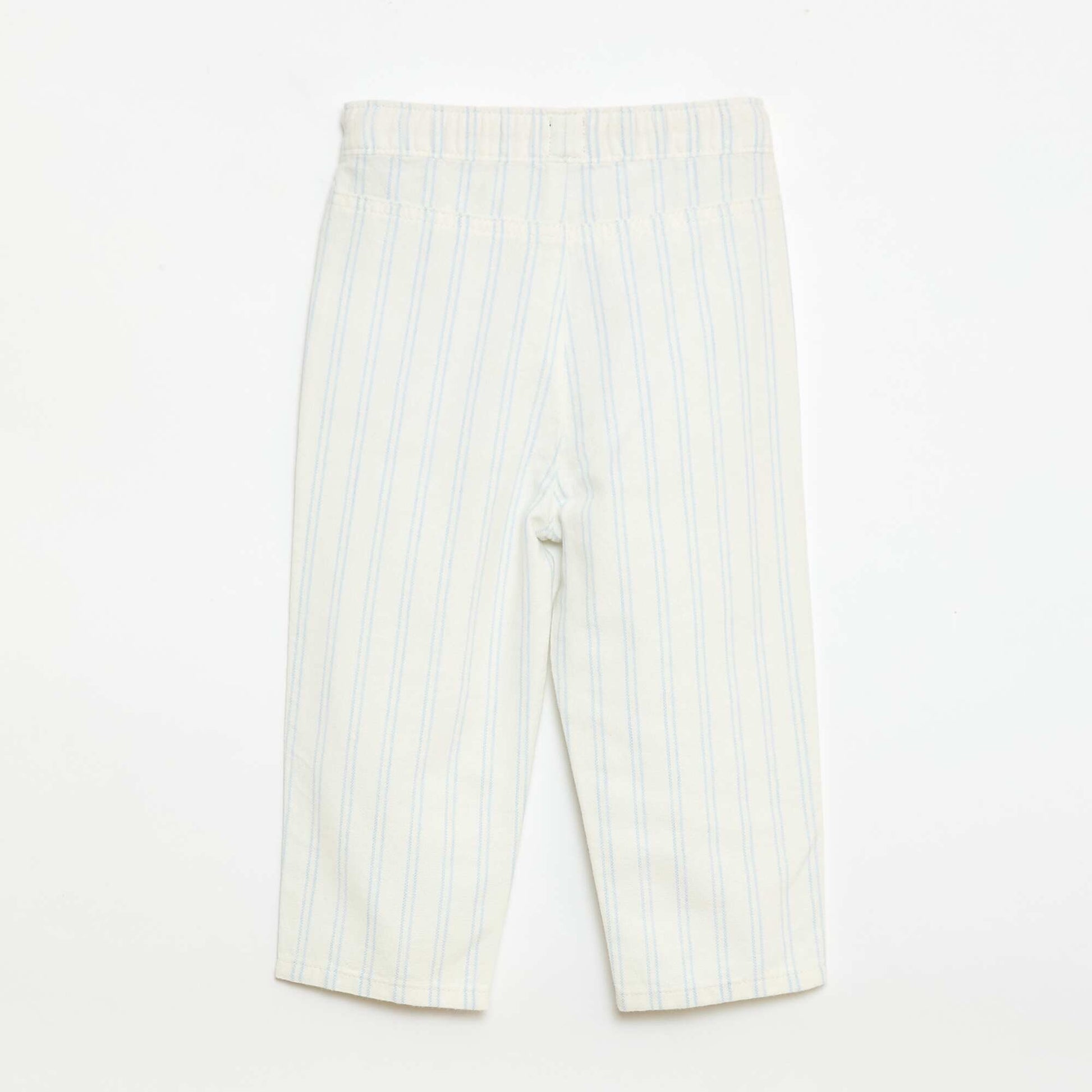 Pantalon blanc avec fines rayures BLANC