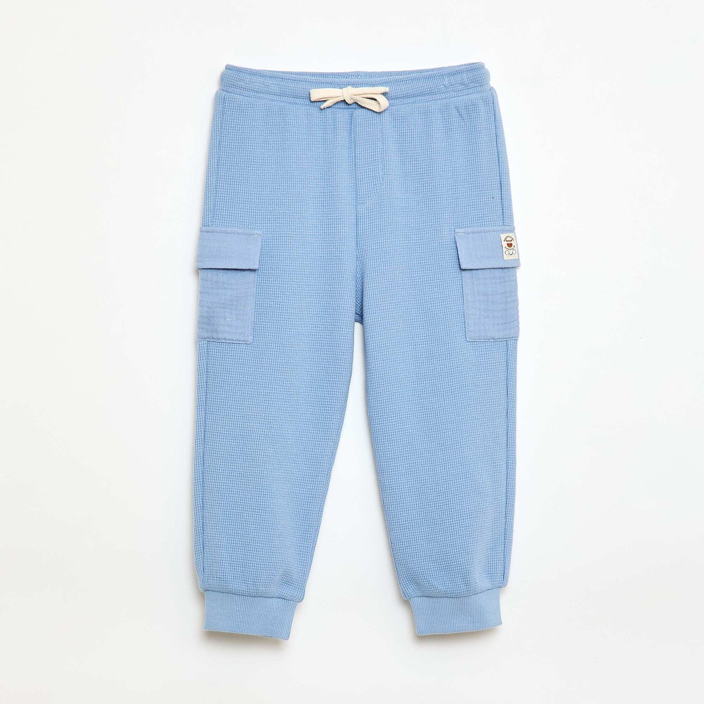 Pantalon en maille gaufrée BLEU