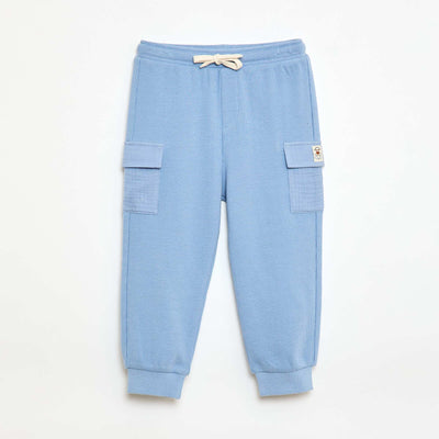Pantalon en maille gaufrée BLEU