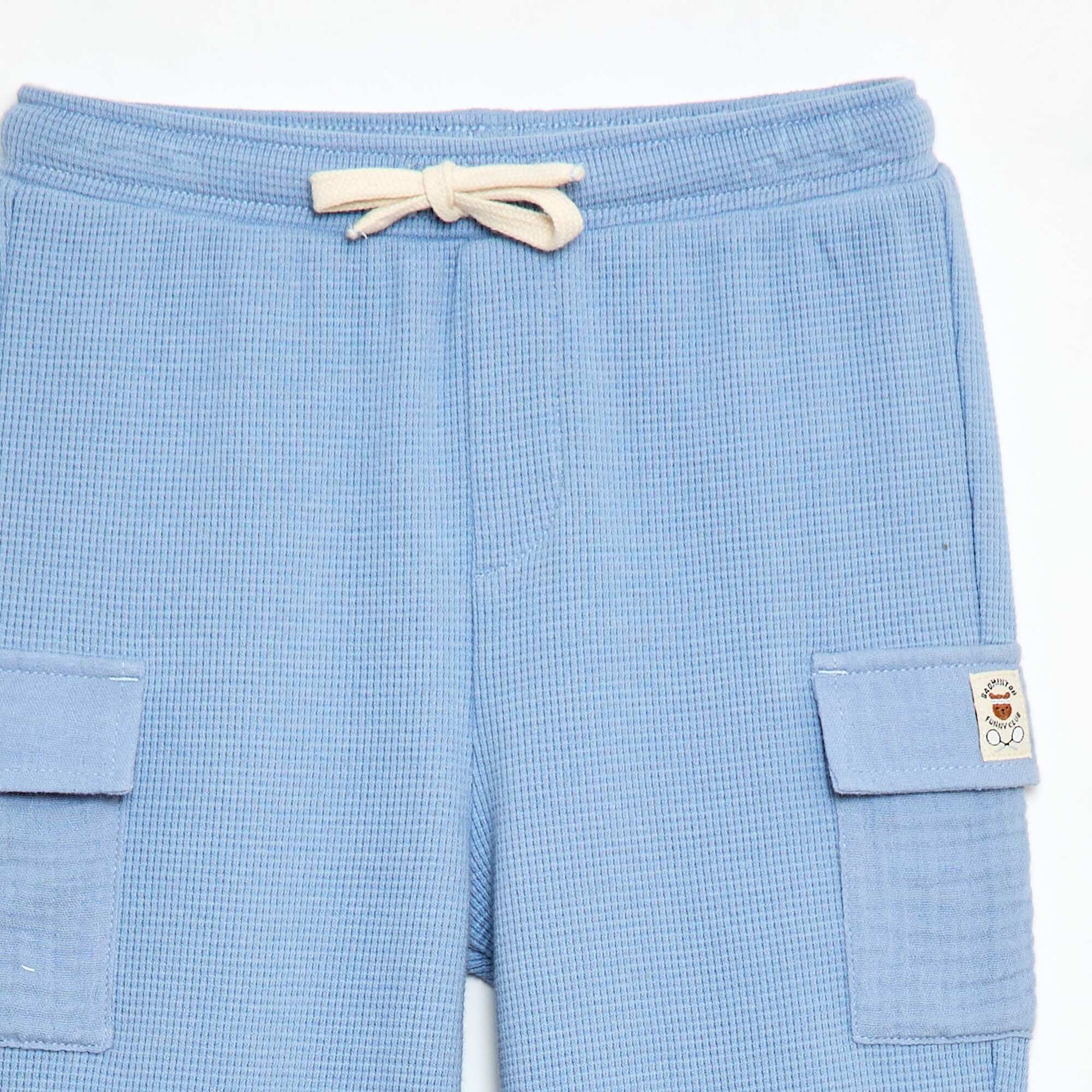Pantalon en maille gaufrée BLEU