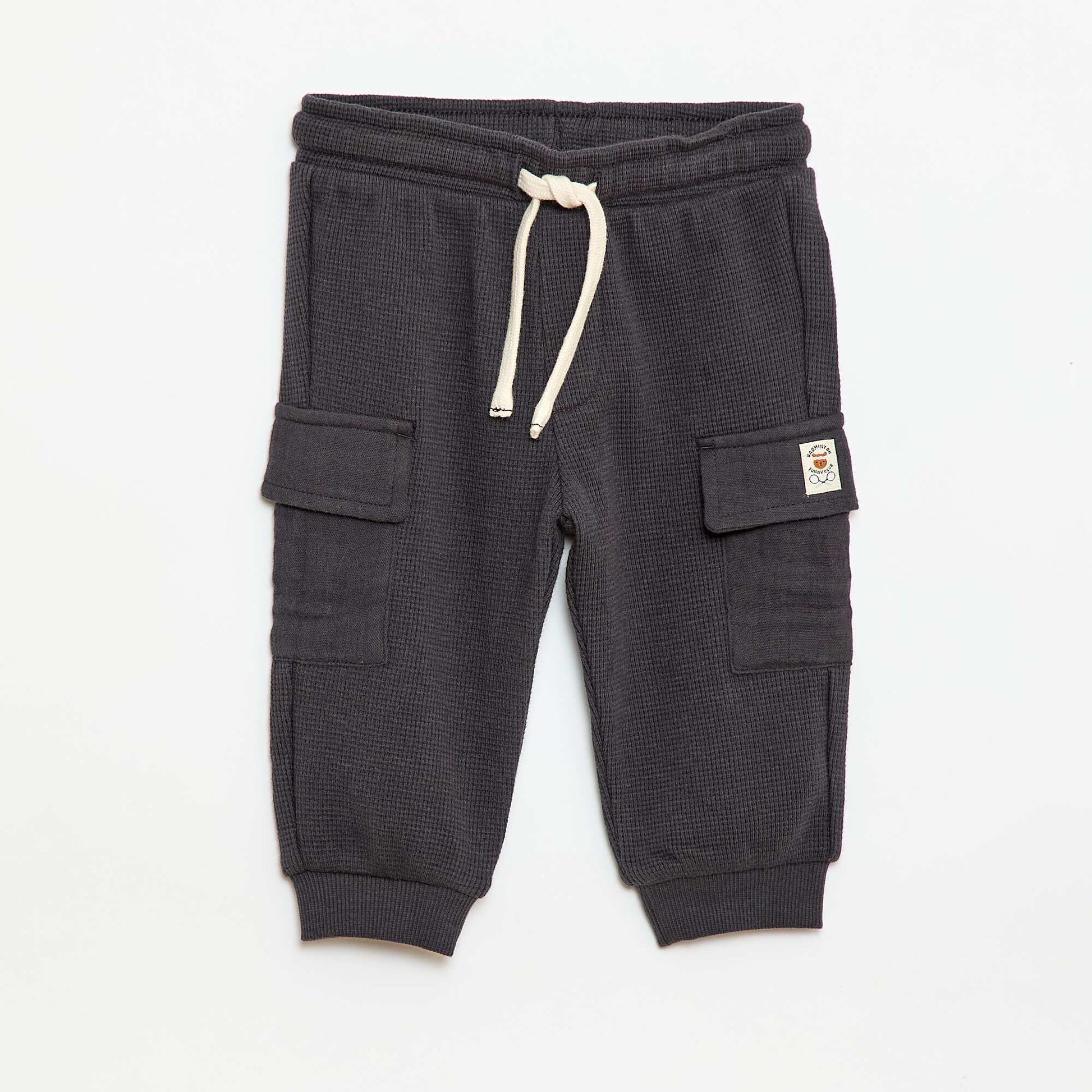 Pantalon en maille gaufrée NOIR