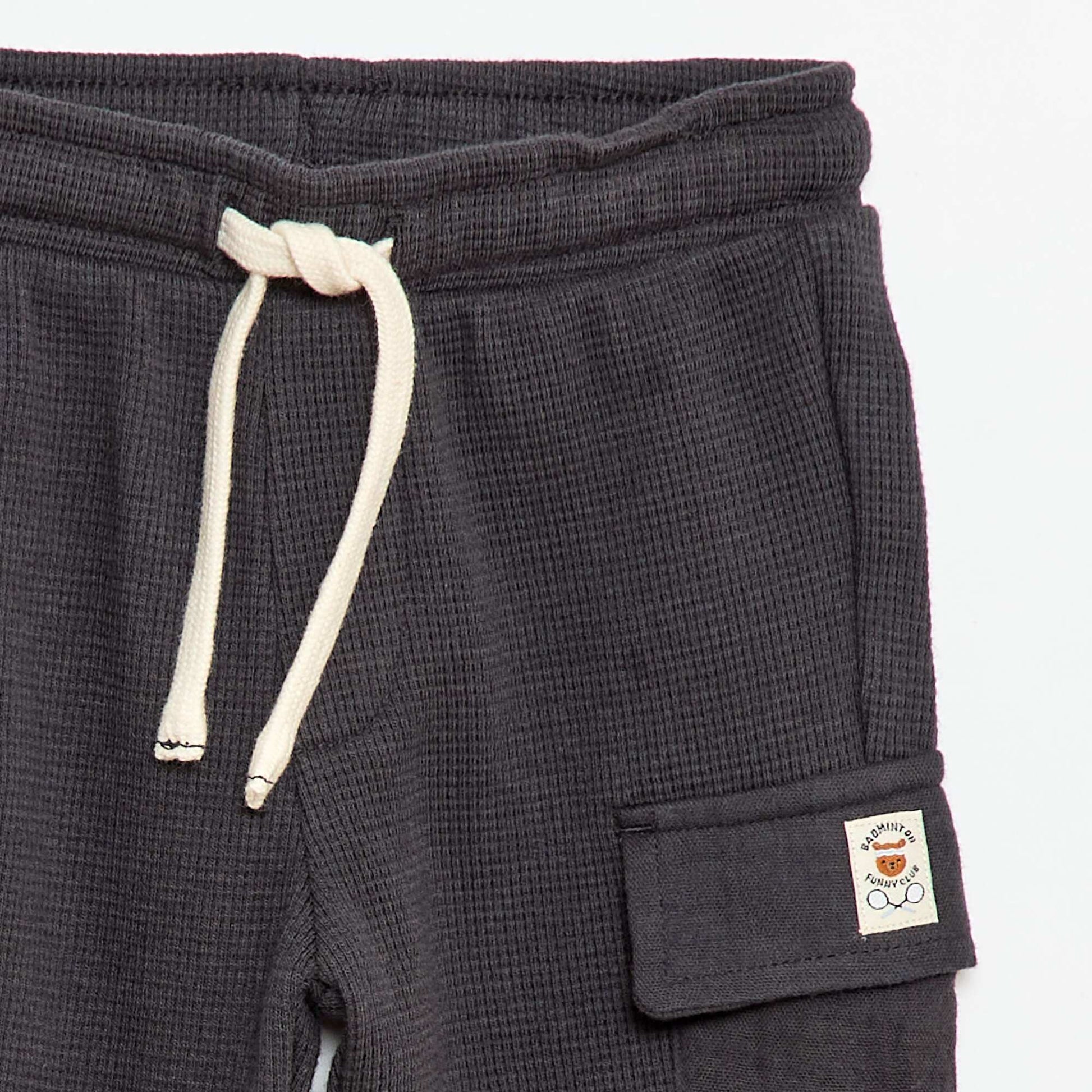 Pantalon en maille gaufrée NOIR