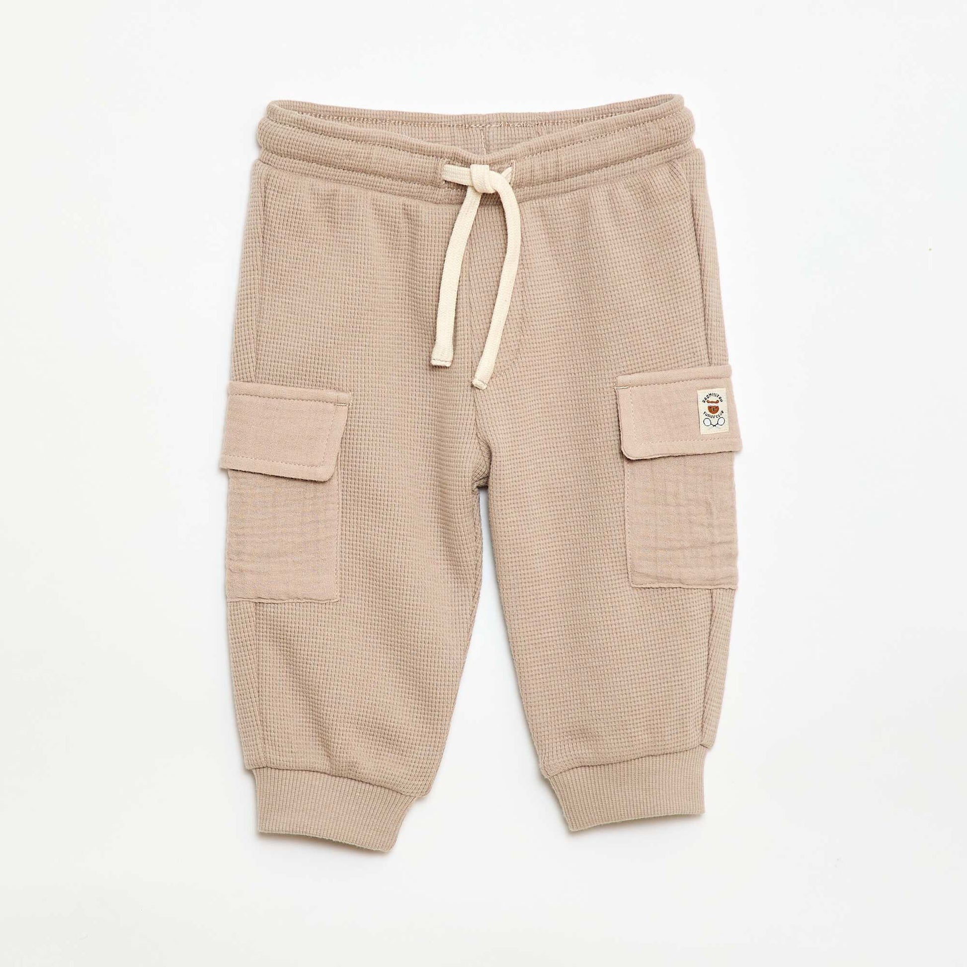 Pantalon en maille gaufrée BEIGE