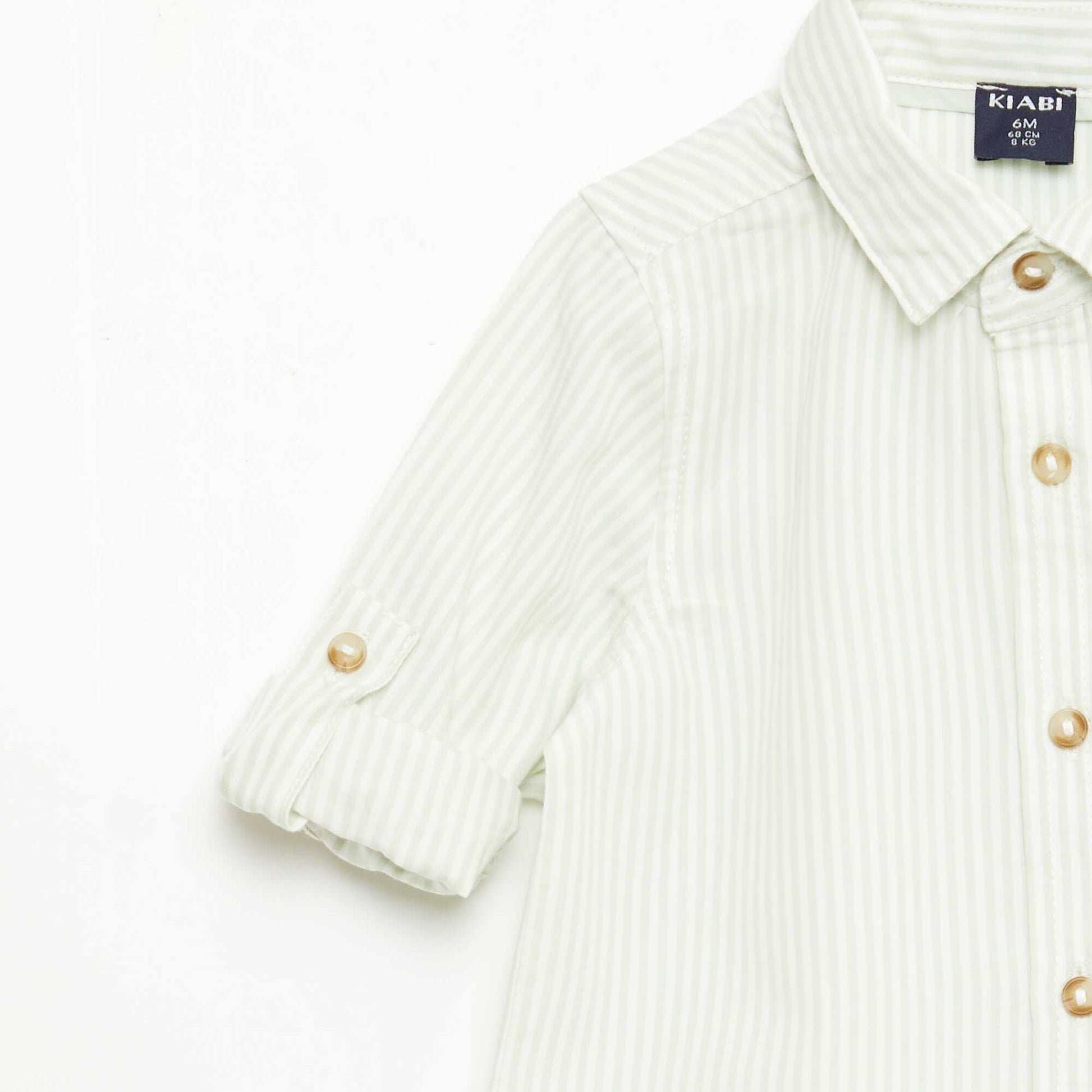 Chemise en coton avec nœud papillon amovible BLANC