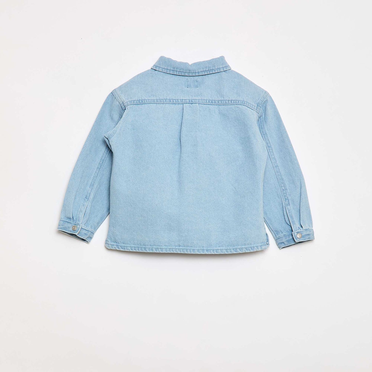 Chemise denim regular fit en coton BLEU