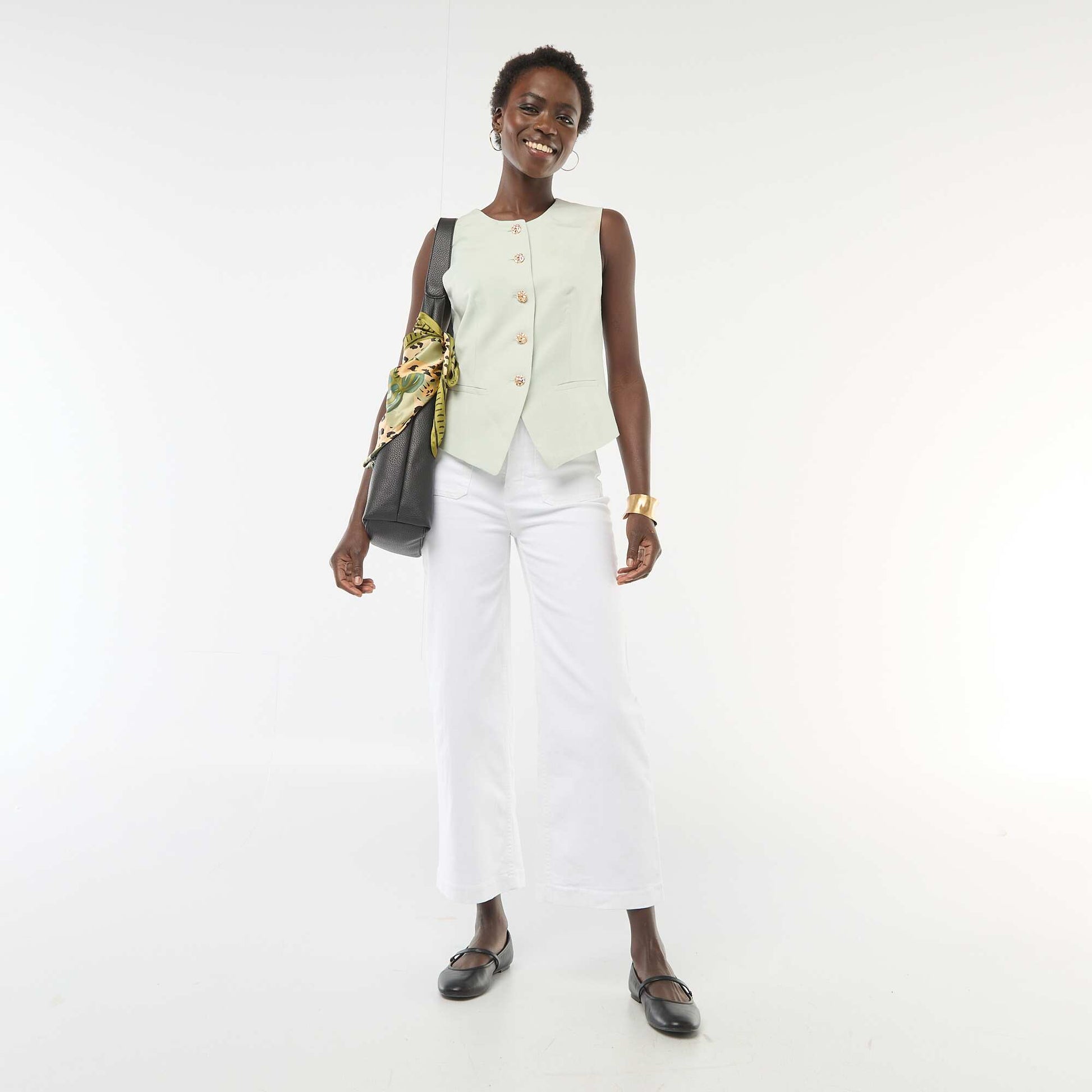 Veste de tailleur avec boutons dorés BLEU