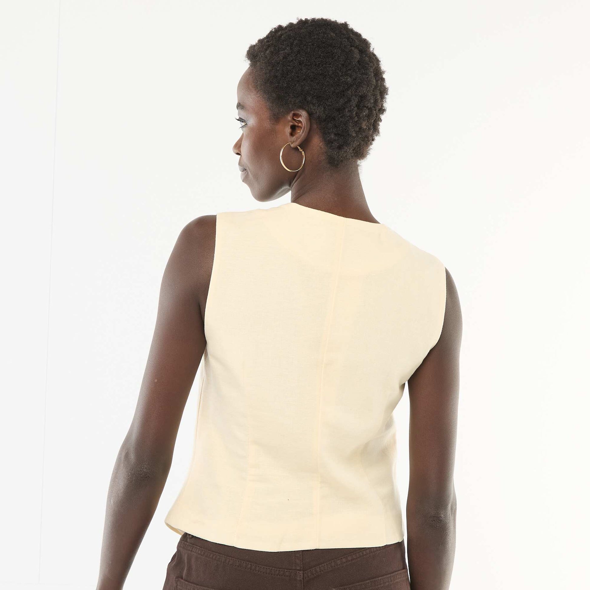 Veste de tailleur avec boutons dorés JAUNE VANILLE