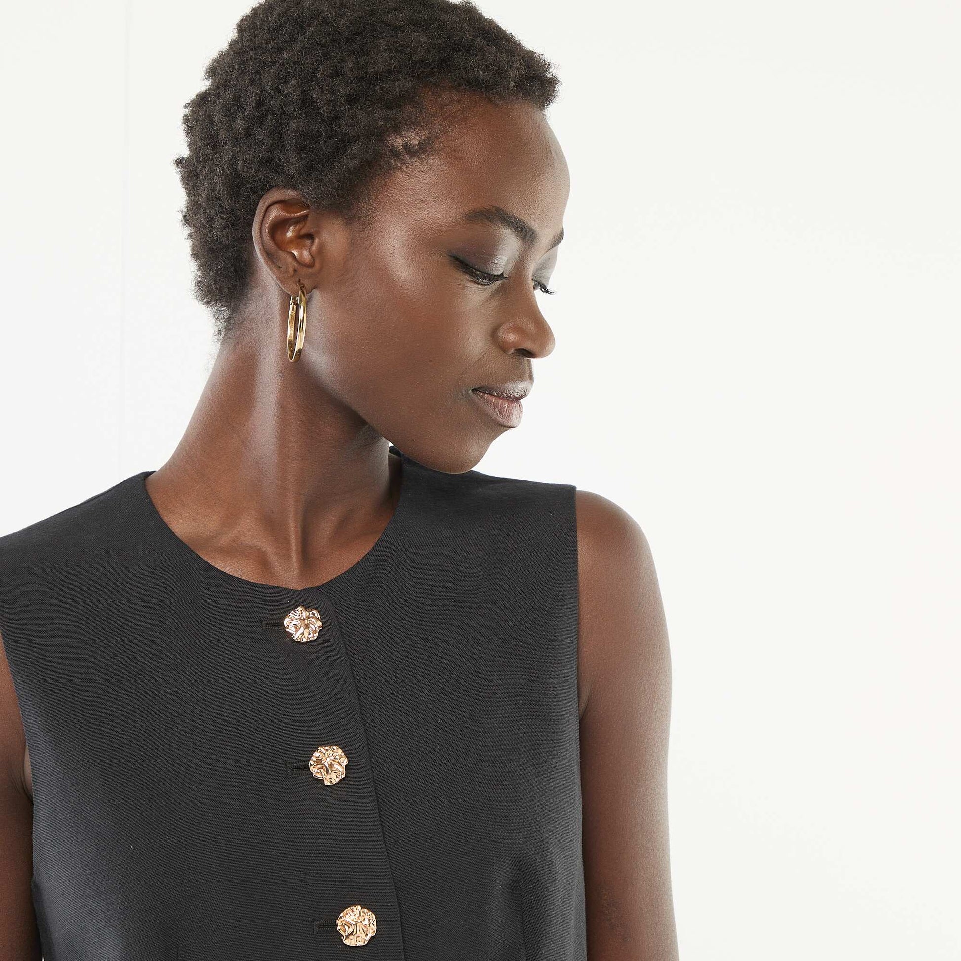 Veste de tailleur avec boutons dorés NOIR