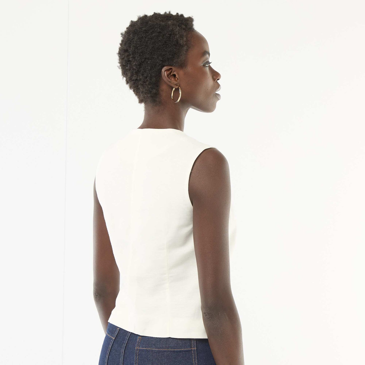 Veste de tailleur avec boutons dorés BLANC