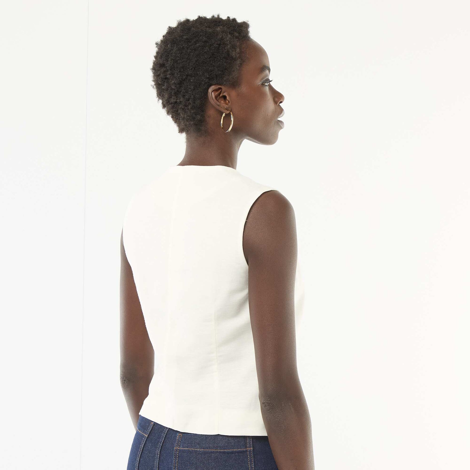 Veste de tailleur avec boutons dorés BLANC