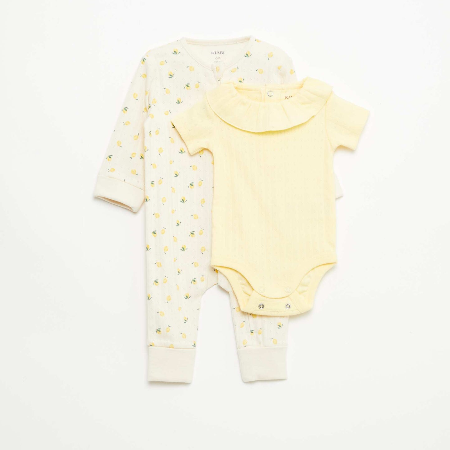 Ensemble body évolutif + dors bien en maille côtelée JAUNE