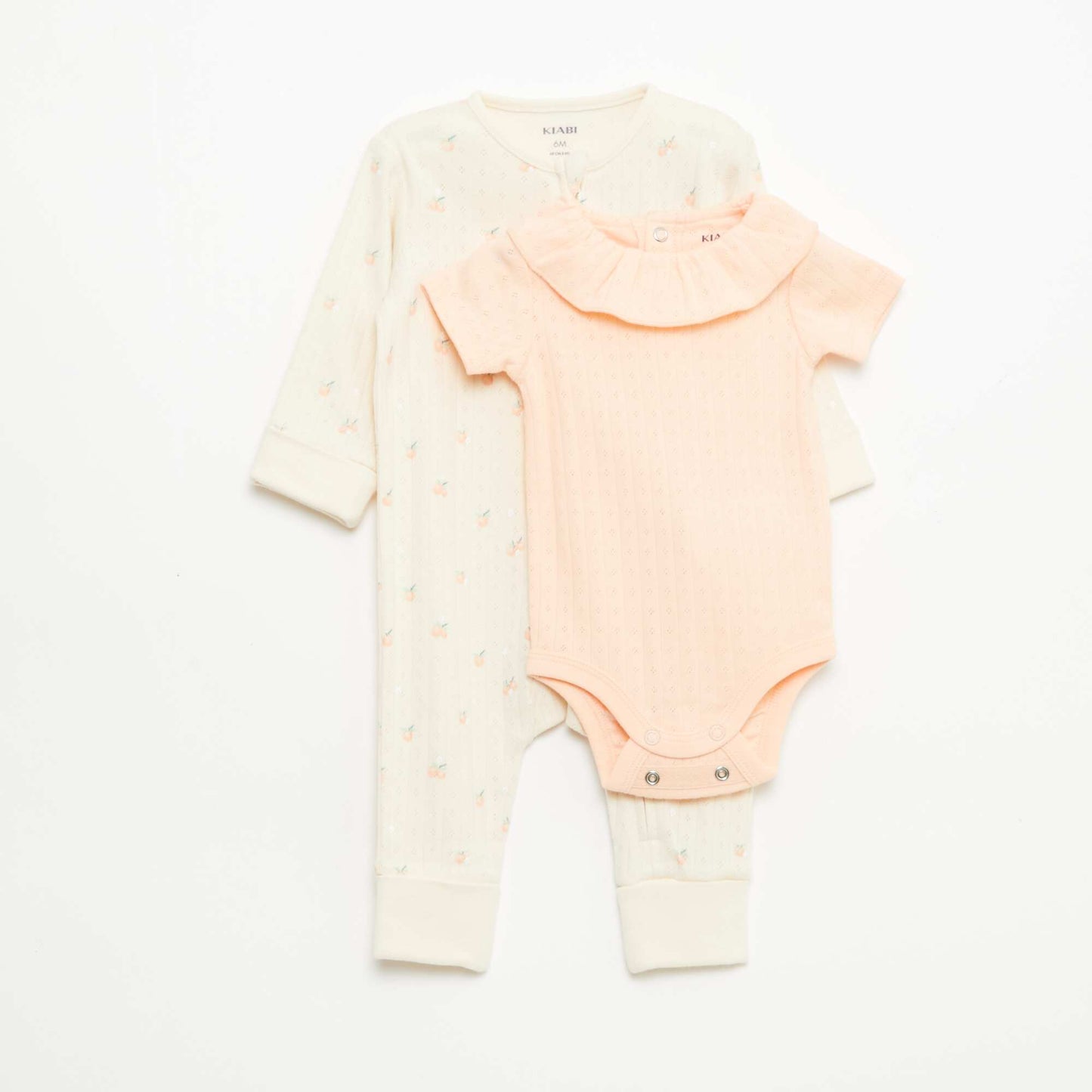 Ensemble body évolutif + dors bien en maille côtelée ORANGE