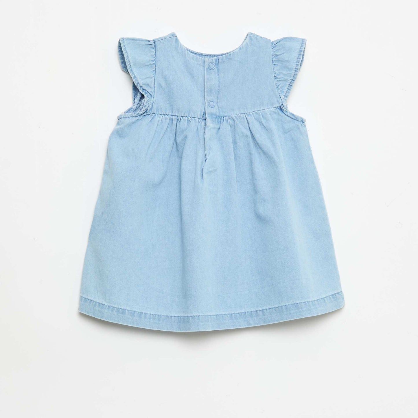 Robe à manches courtes en denim léger BLEU