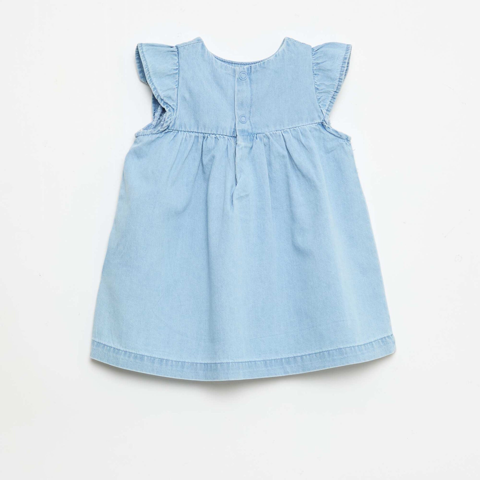 Robe à manches courtes en denim léger BLEU