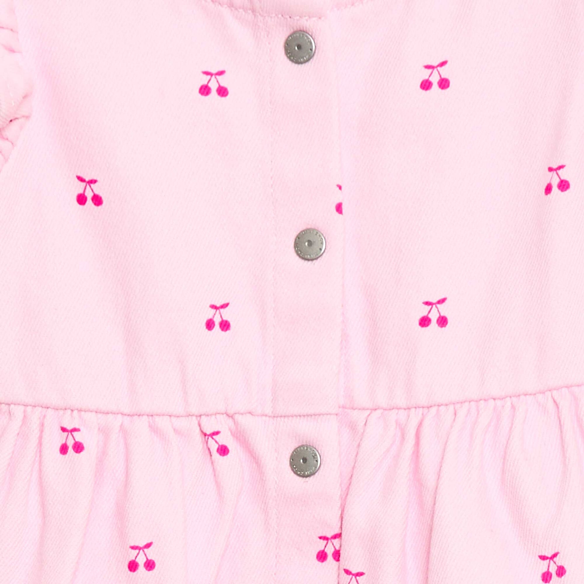 Robe en twill rayée à manches courtes ROSE