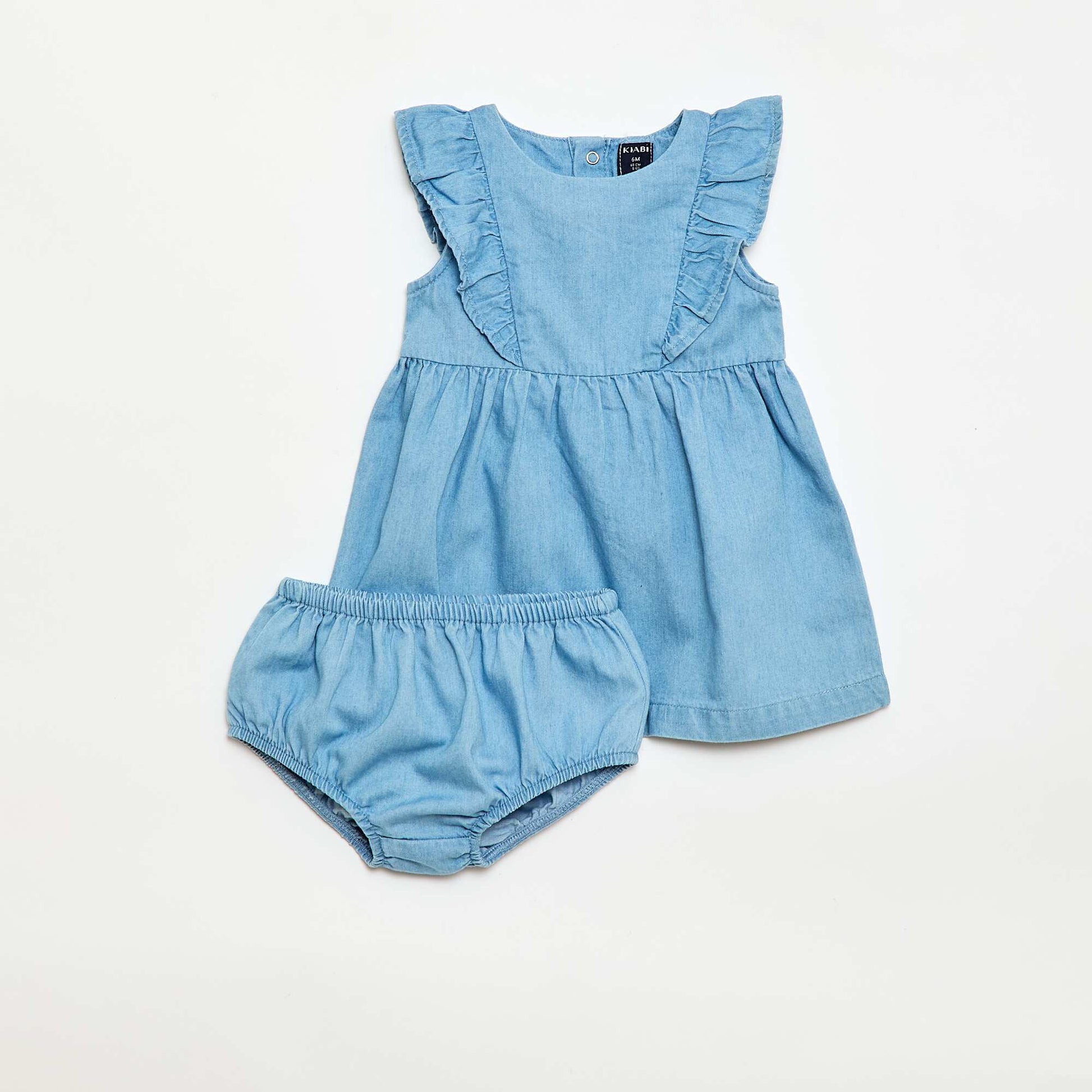 Ensemble robe + culotte en denim - 2 pièces BLEU