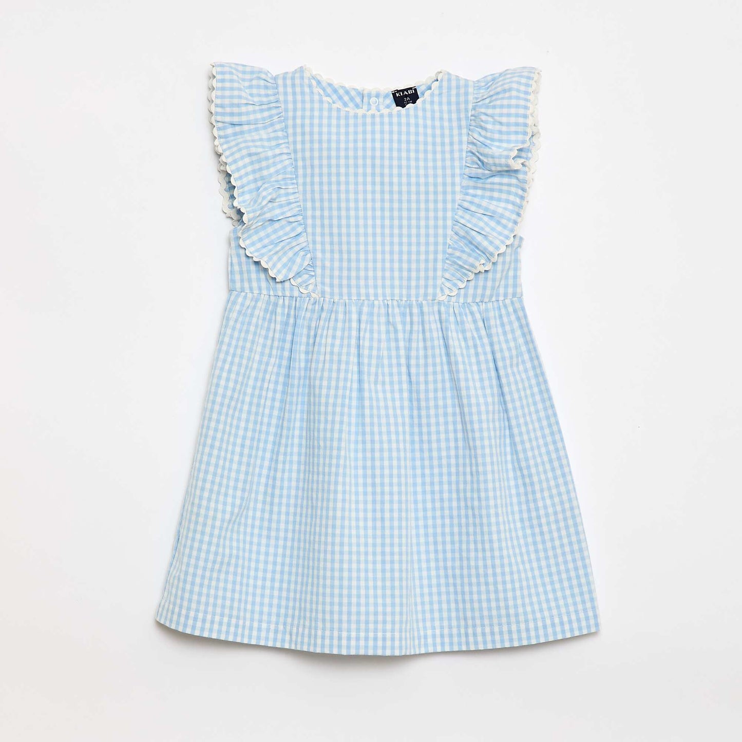 Robe à manches courtes et à volants BLEU