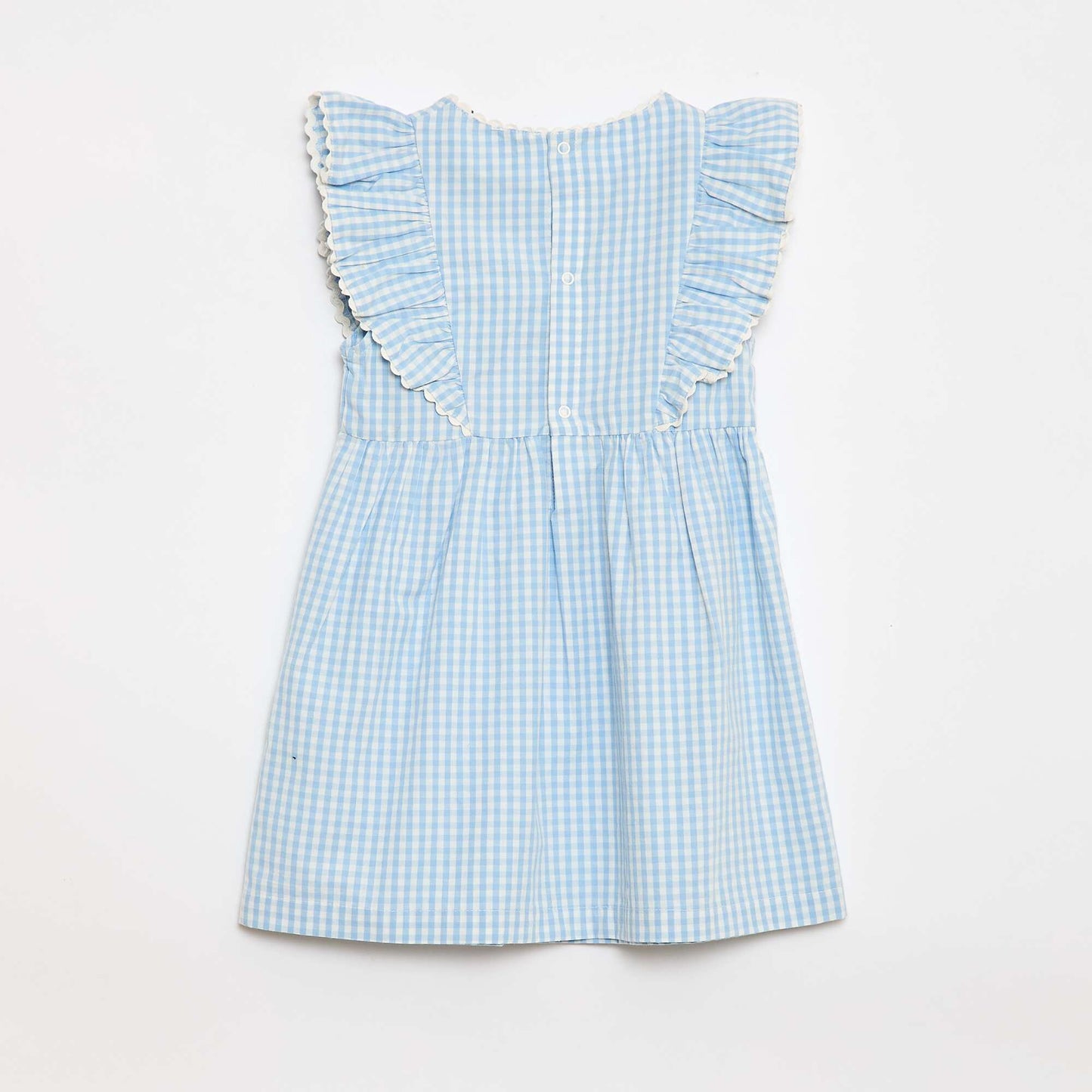 Robe à manches courtes et à volants BLEU