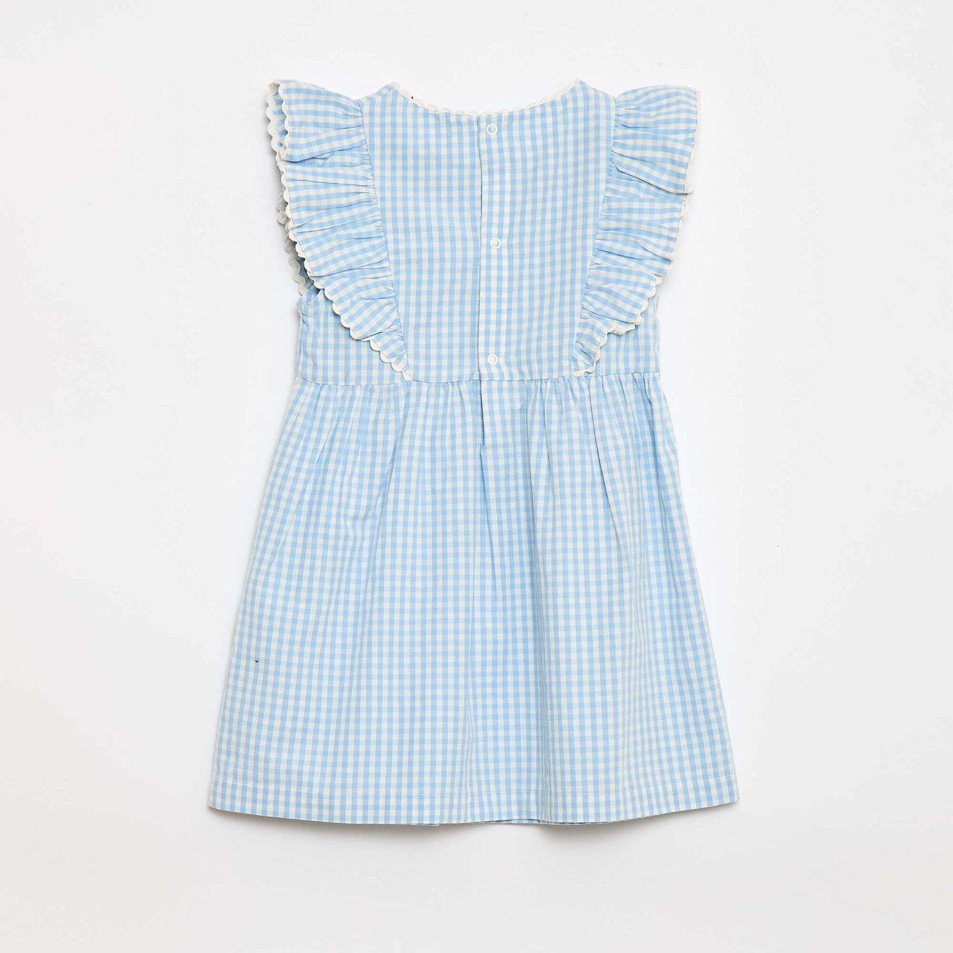 Robe à manches courtes et à volants BLEU