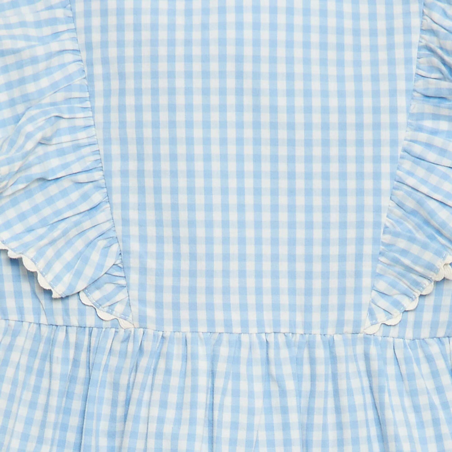 Robe à manches courtes et à volants BLEU