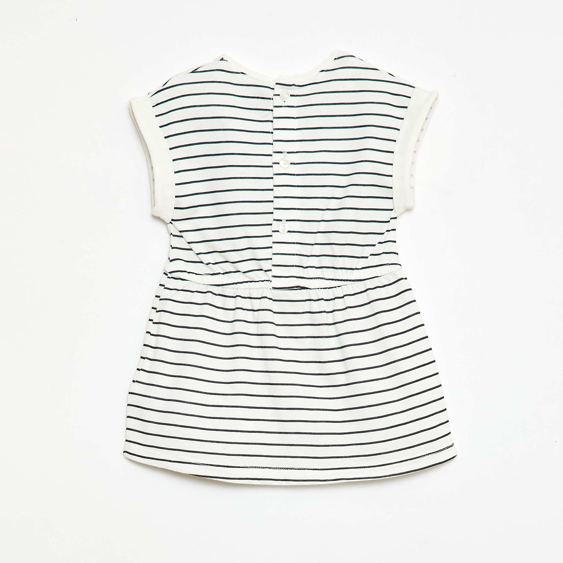 Robe à manches courtes en jersey de coton BLANC