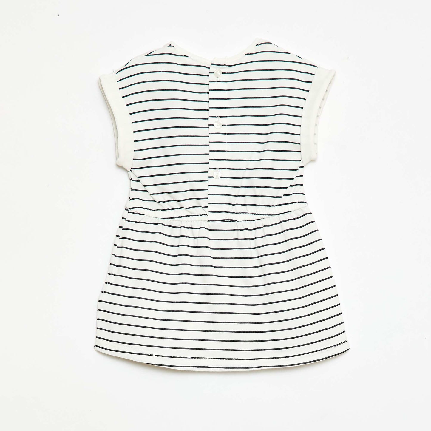 Robe à manches courtes en jersey de coton BLANC